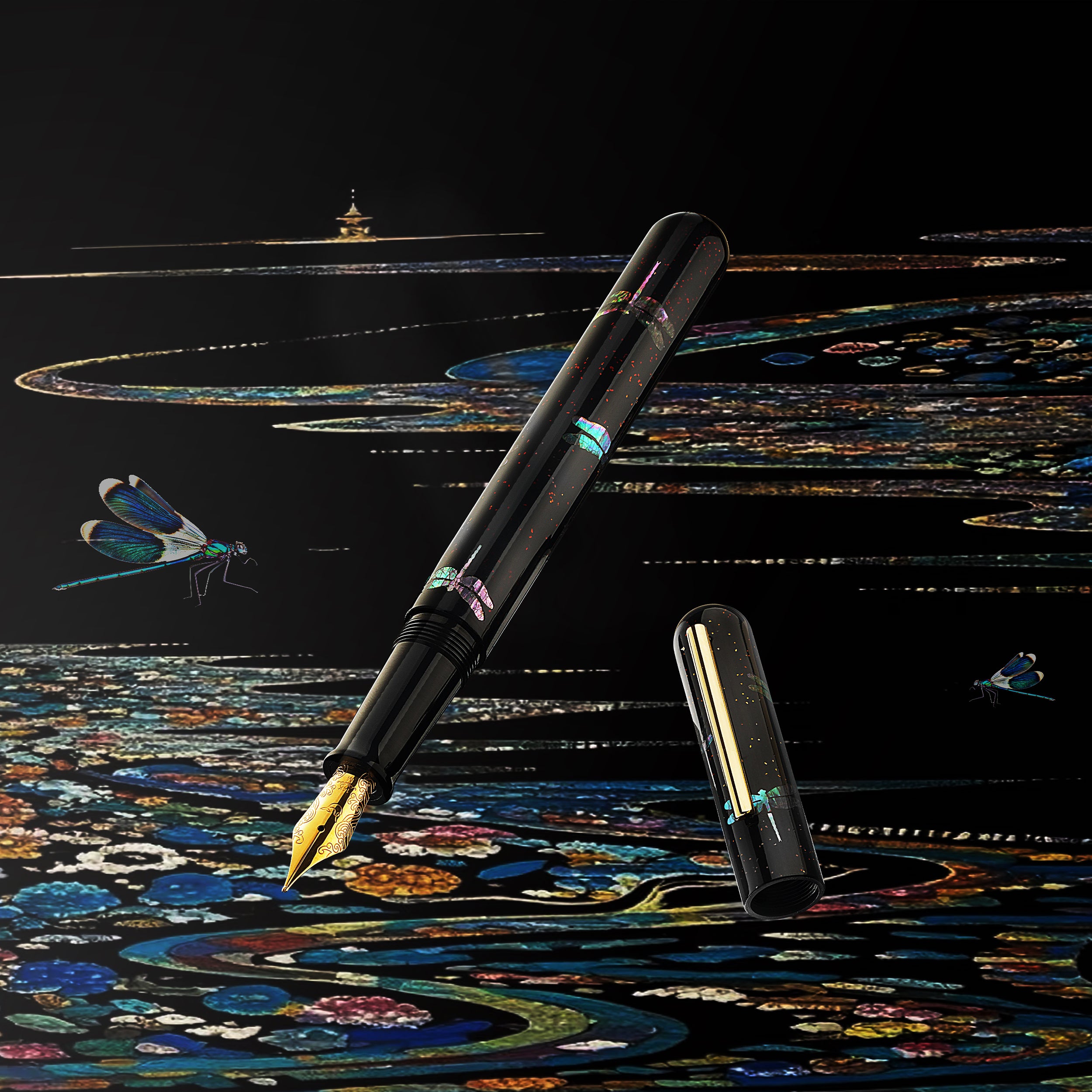 Nahvalur IKKAKU Dragonfly Fountain Pen - Premium Writing Instrument for Calligraphy, Journaling & Gifts | Elegant Office & Home Use