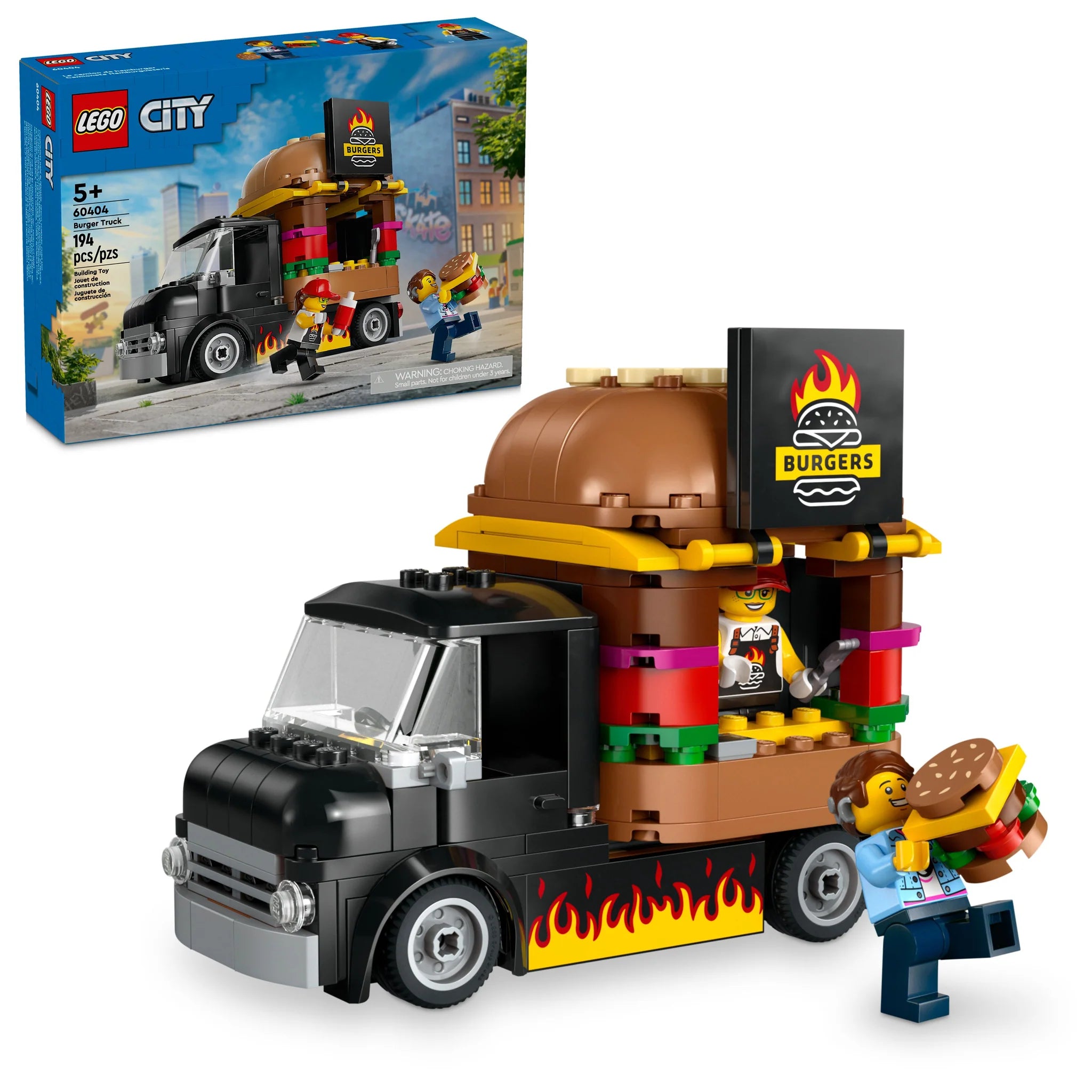 LEGO® City Burger Truck Building Toy Set for Kids - Creative Play & Collectible Model for Birthday Gifts & Home Decoration | Perfect for Pretend Play & City-Themed Adventures