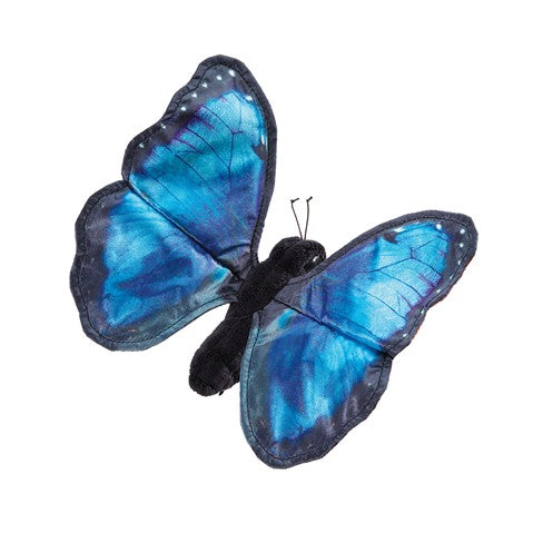 Folkmanis Blue Morpho Butterfly Hand Puppet - Realistic Butterfly Toy for Kids & Adults - Perfect for Storytelling, Education & Playtime Fun