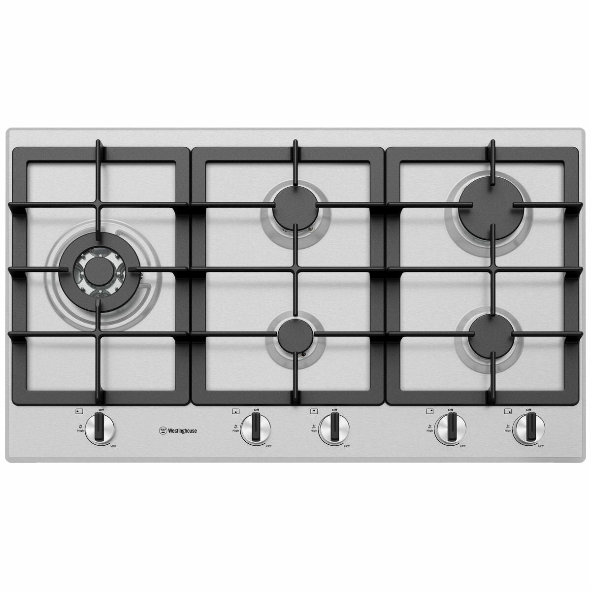 Westinghouse WHG954SC 90cm 5-Burner Natural Gas Cooktop - Perfect for Home Kitchens & Professional Cooking