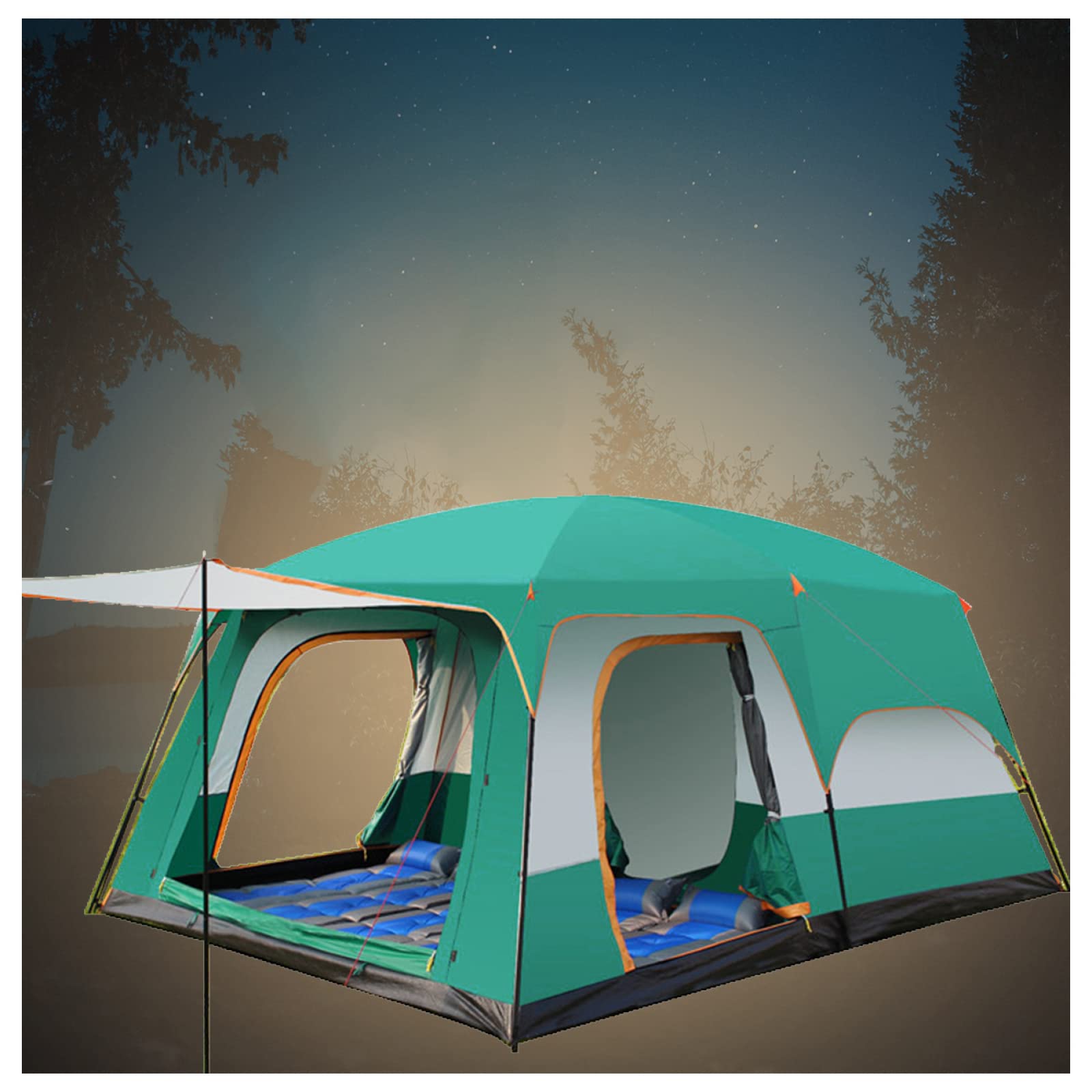 **5-8 Person Spacious Waterproof Camping Tent with Porch - Durable & Lightweight for Hiking, Backpacking, and Outdoor Adventures - Perfect for Family Camping Trips and Weekend Getaways**