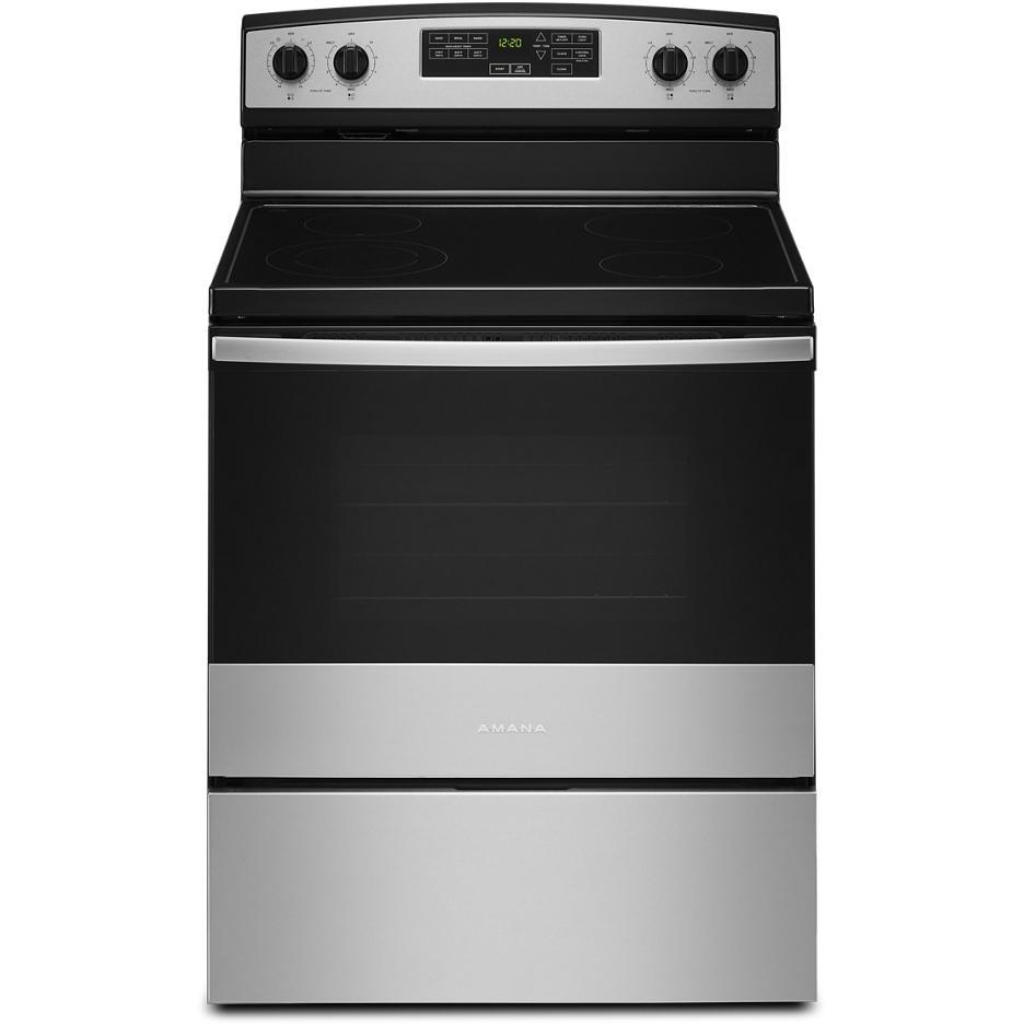 Amana 30 Inch Freestanding Electric Range YAER6603SMS - Stainless Steel Oven with 5 Burners, Convection Bake & Self-Cleaning - Perfect for Home Kitchen, Baking & Family Cooking