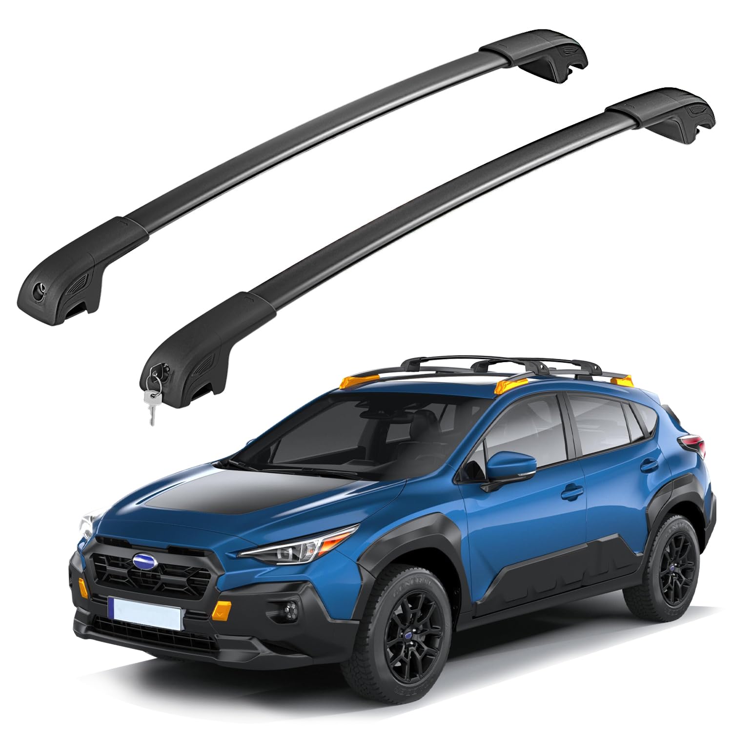 2024 Subaru Crosstrek Wilderness Car Roof Rack Cross Bars - Aluminum Lockable Roof Rails for Cargo, Luggage, Bikes, Kayaks & Snowboards | Perfect for Road Trips, Camping & Outdoor Adventures