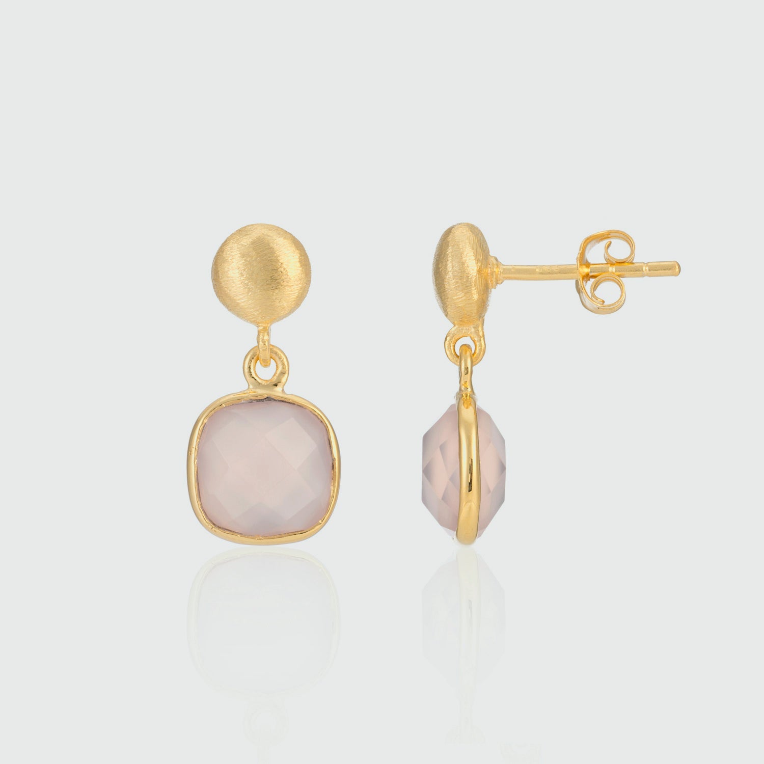 Pink Chalcedony & Gold Vermeil Earrings for Women - Elegant Dangle Earrings for Parties, Weddings & Everyday Wear