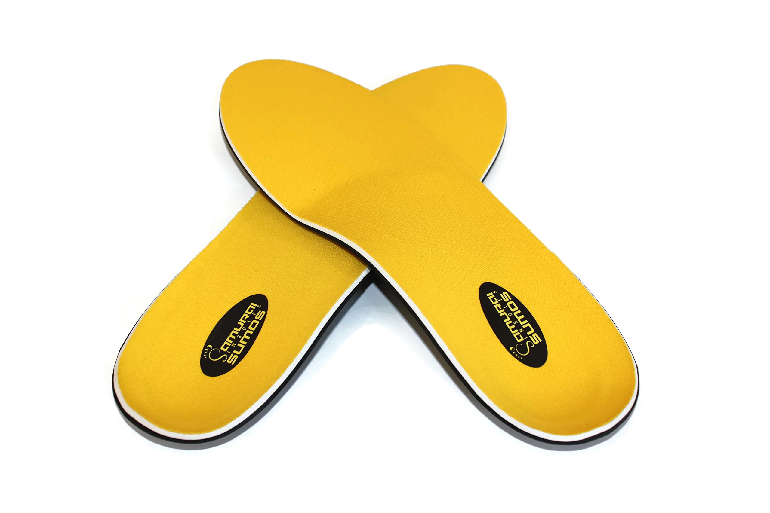 Samurai Insoles Sumos - Super-Padded Orthotic Inserts for Flat Feet Relief - Arch Support for Work Boots, Sneakers & Shoes (Men's 4-4.5/Women's 6-6.5) - Ideal for Standing All Day, Walking & Comfort