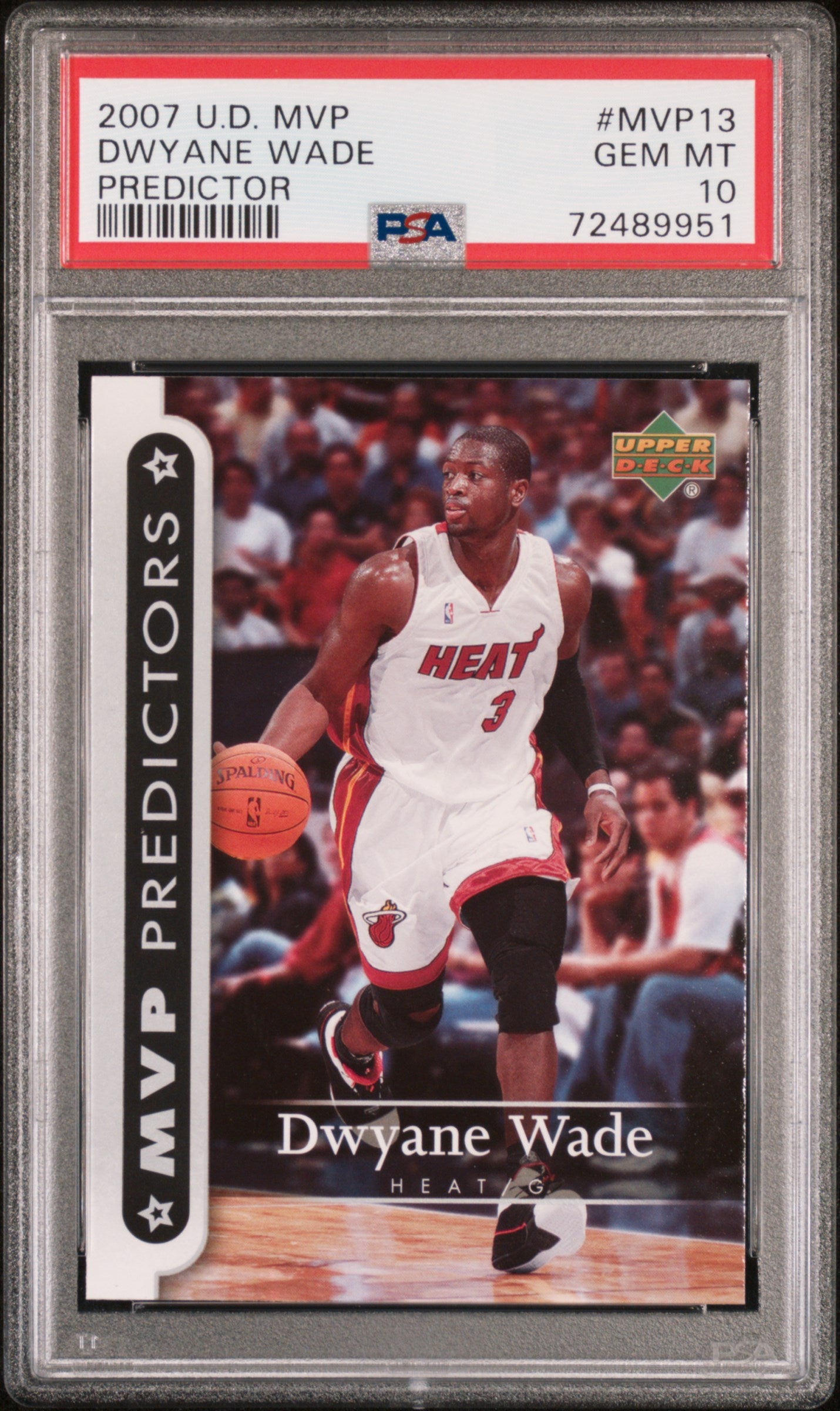 2007 Upper Deck MVP Predictors Dwyane Wade #MVP13 PSA 10 Graded Basketball Card - Perfect for Collectors, Sports Memorabilia & NBA Fan Displays