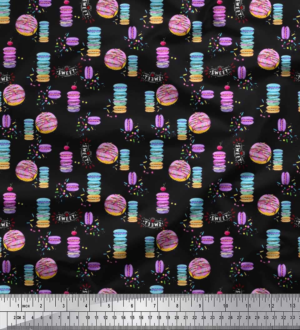 Soimoi 100% Cotton Poplin Fabric - Donuts Food Print Craft Fabric by The Yard, 42 Inch Wide - Perfect for DIY Sewing, Quilting, and Home Decor Projects