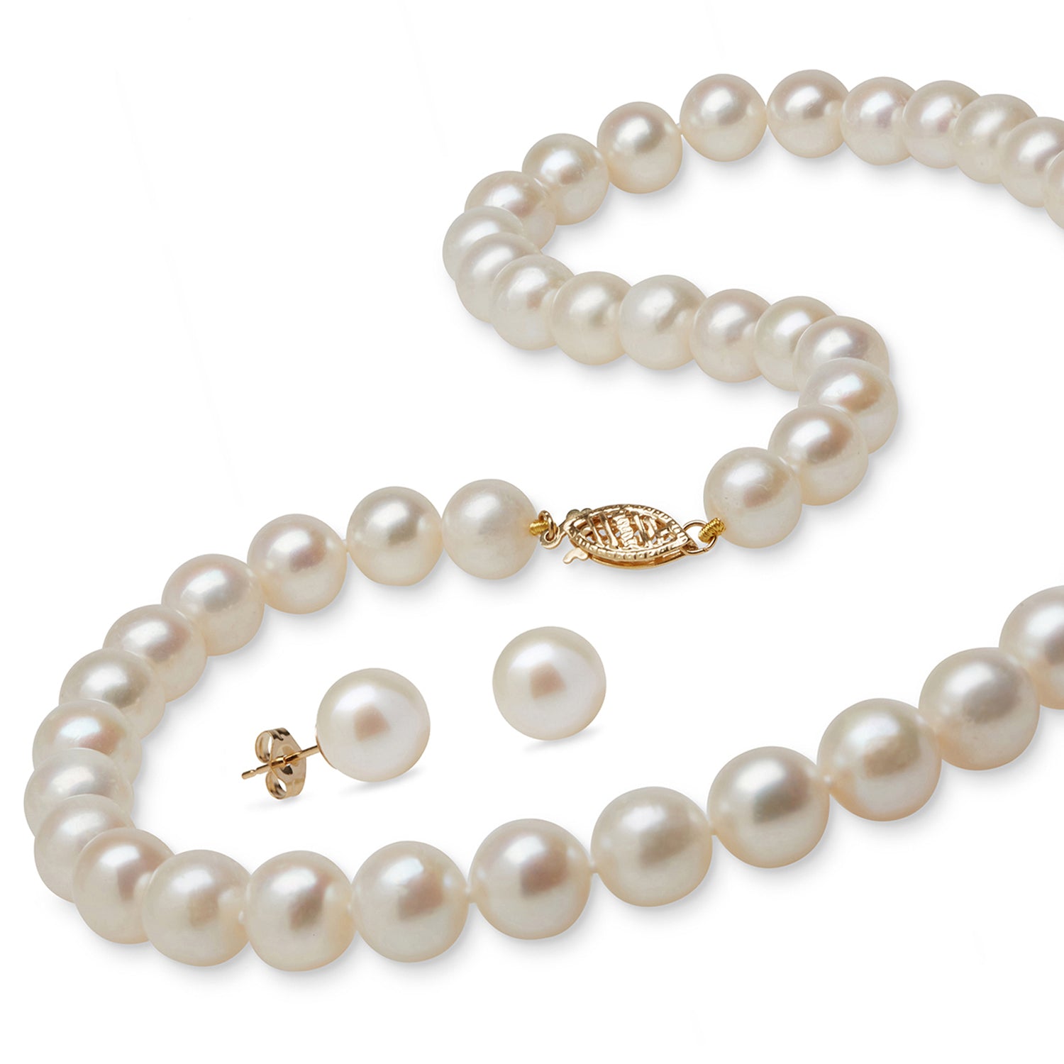 Elegant Freshwater Pearl Earrings & Necklace Set for Women | Classic Jewelry Gift for Wedding, Anniversary & Special Occasions