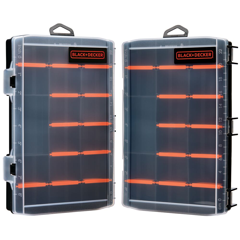 Beyond By BLACK+DECKER™ Small Parts Organizer Box With Adjustable Dividers - Perfect for Tool Storage, Craft Supplies & DIY Projects - Durable Plastic Storage Container for Home, Garage & Workshop Organization