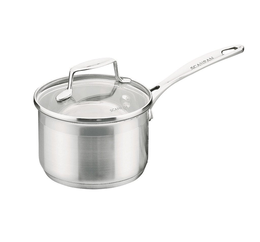 Scanpan Impact 5.5-Inch Stainless Steel Saucepan with Lid - Nonstick Induction Cookware for Sauces, Stews & Melting Butter - Perfect for Home Kitchen & Professional Cooking