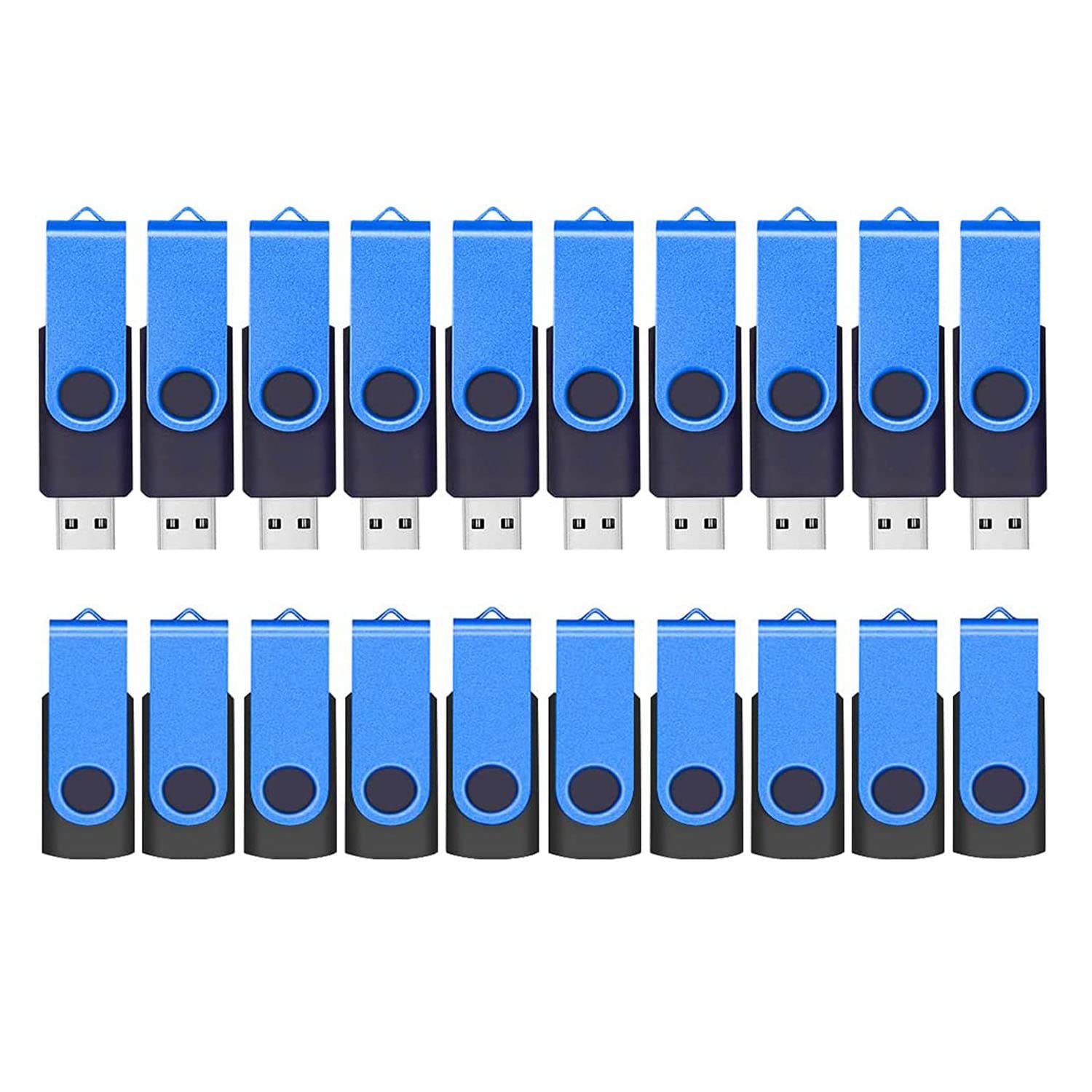 ABLAZE 4GB USB 2.0 Flash Drives 20-Pack with Lanyards - Bulk Storage for Office & School