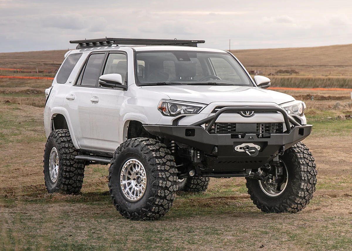 2020-2024 Toyota 4Runner Heavy Duty Bull Bar Front Bumper | Off-Road Adventure PreRunner Mod | Overlanding & Hi-Lite Protection for Trail Driving & Camping