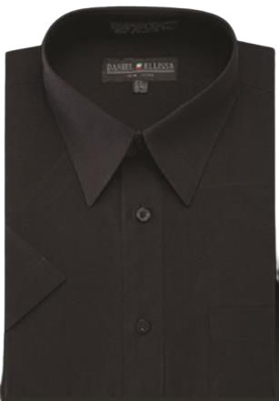 Daniel Ellissa DS3001S Black Short Sleeve Shirt for Men - Casual Comfort Wear for Office, Dating & Summer Outfits