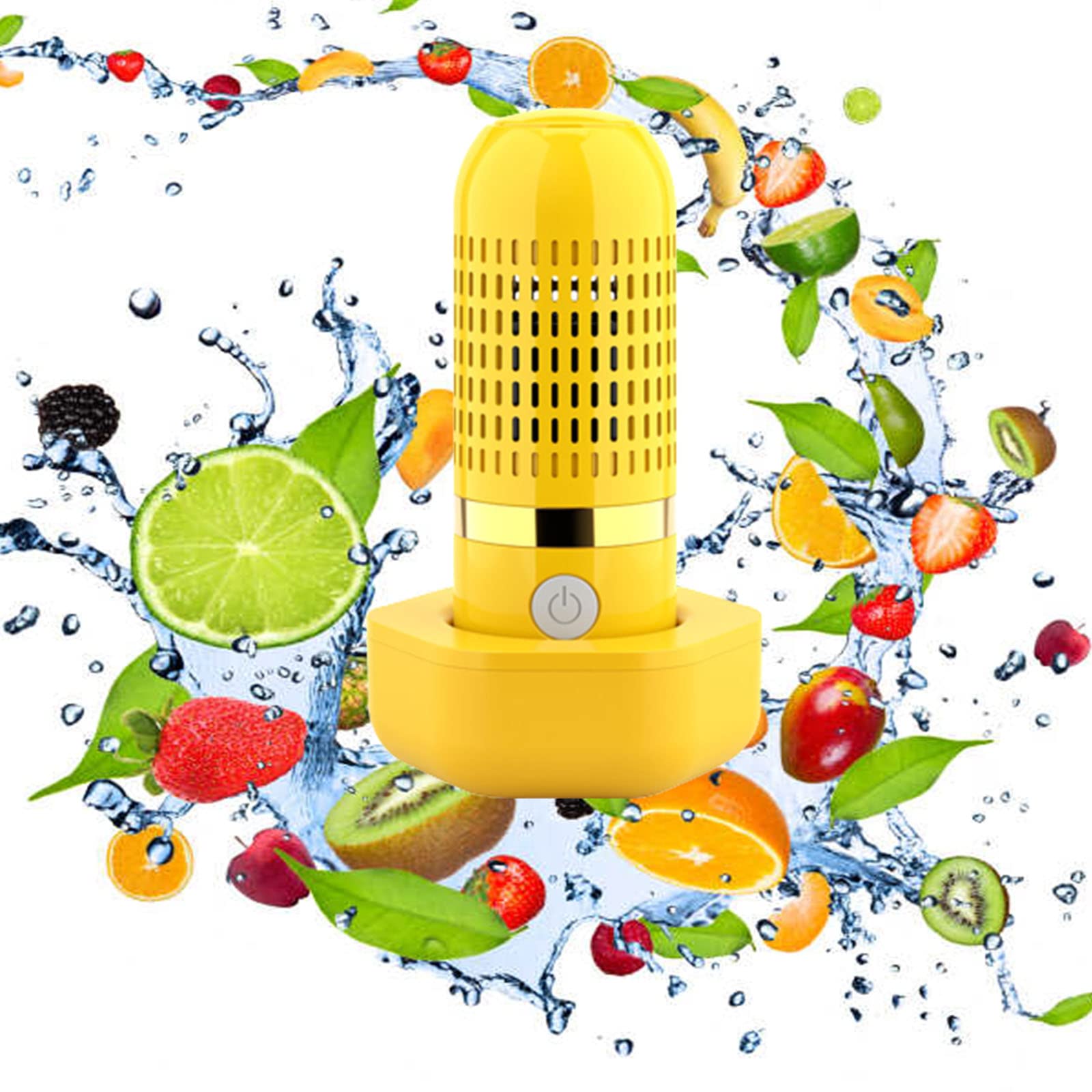 AIZHIYI Portable Fruit and Vegetable Cleaner Machine - USB Rechargeable Capsule Design for Washing Fruits, Vegetables, Rice, Meat | Perfect for Kitchen, Camping, Travel & Healthy Eating