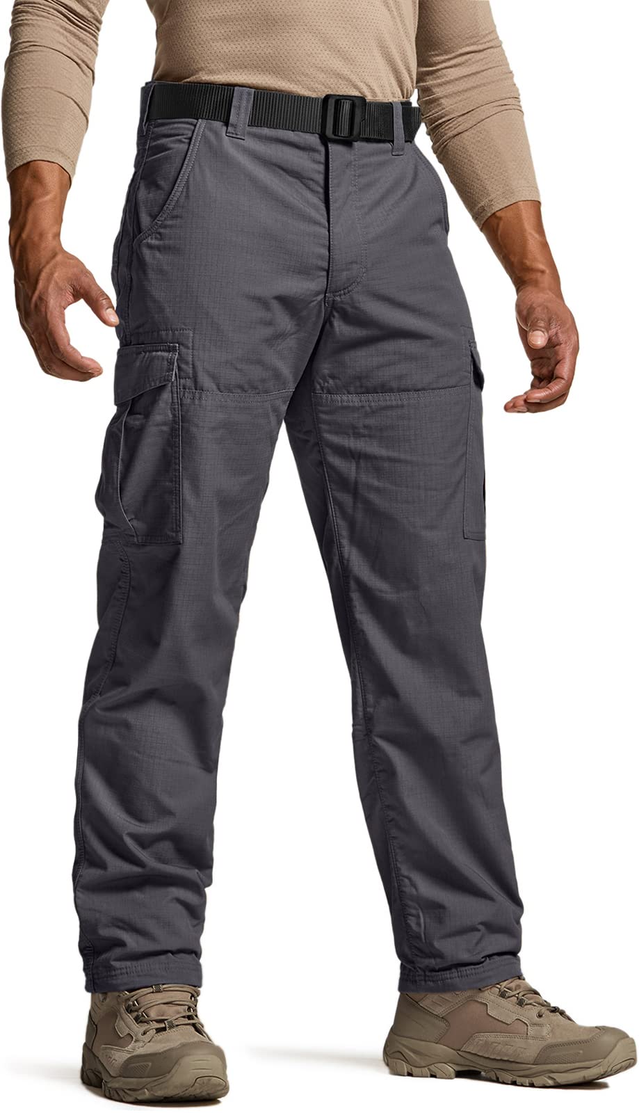 CQR Men's Winter Tactical Pants - Fleece Lined Outdoor Snow Ski Cargo Pants with Thermal Insulation for Hiking, Camping & Cold Weather Activities