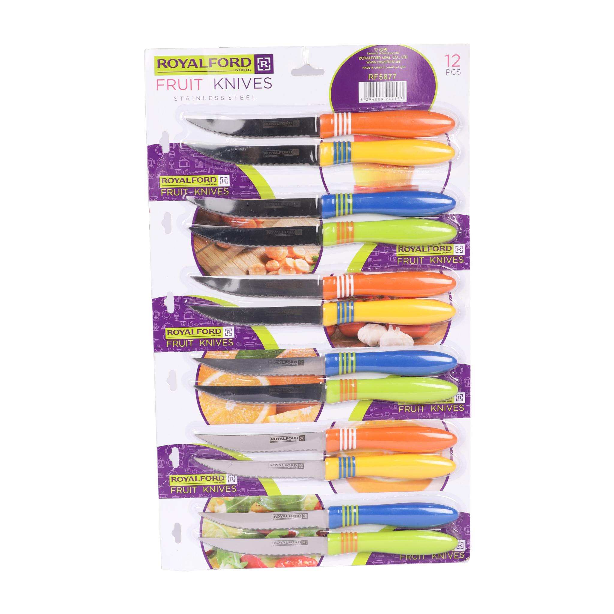 Royal Ford RF5877 Premium Stainless Steel Fruit Knives Set - 12-Piece Kitchen Knife Collection for Slicing, Peeling & Dicing - Perfect for Fruits, Vegetables & Meal Prep