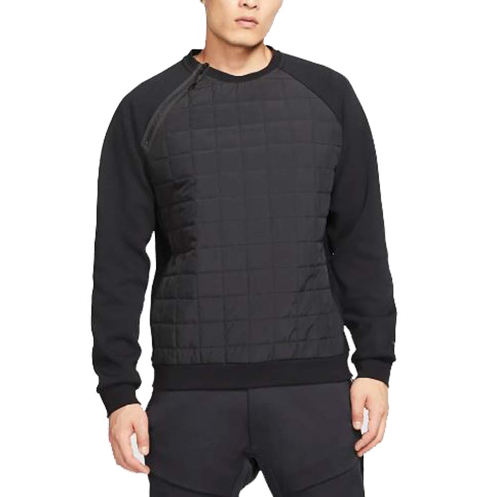 Nike Men's Winter Crewneck Sweatshirt - Black Athletic Pullover Hoodie for Running, Gym & Casual Wear | Warm Fleece-Lined Workout Top for Cold Weather Training
