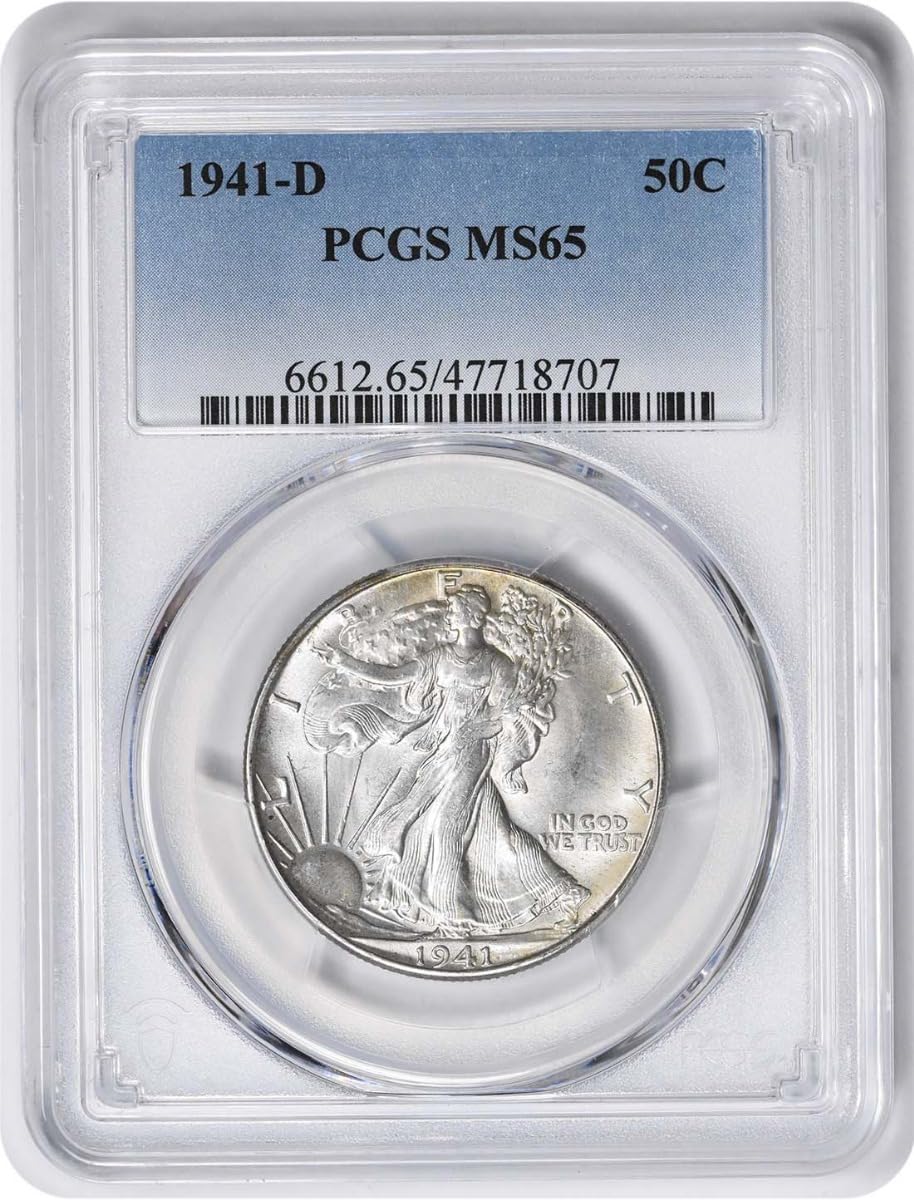 1941 D Walking Liberty Half Dollar PCGS MS65 - Rare Silver Coin for Collectors & Investors | Perfect for Coin Collections, Gifts & Historical Investments