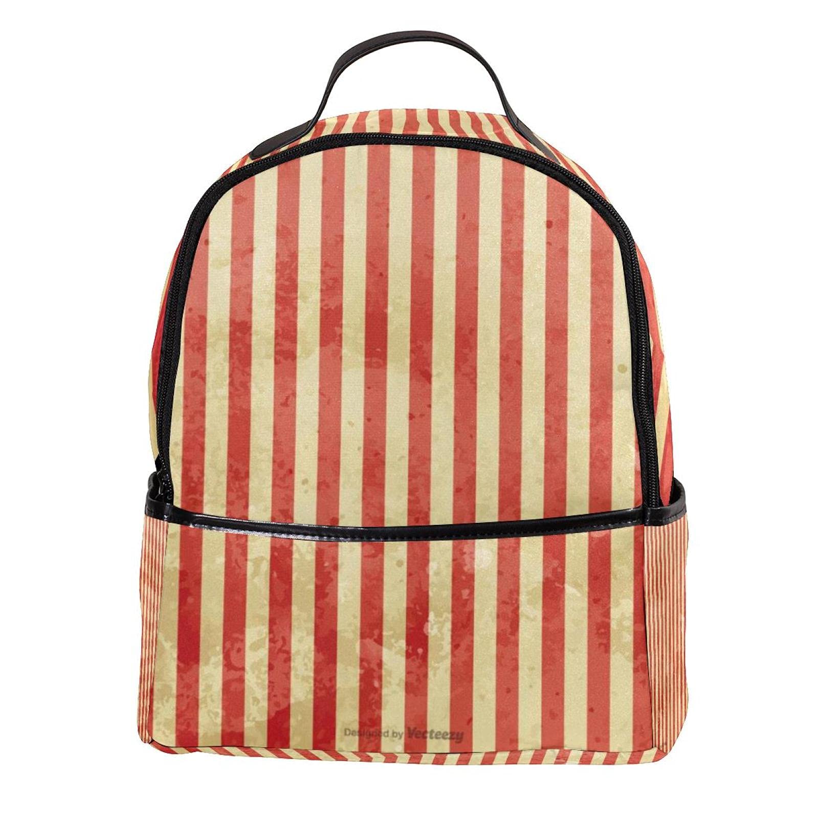 Vintage Striped Backpack for School & College - Durable Bookbag with Grunge Style - Perfect for Students, Travel & Everyday Use