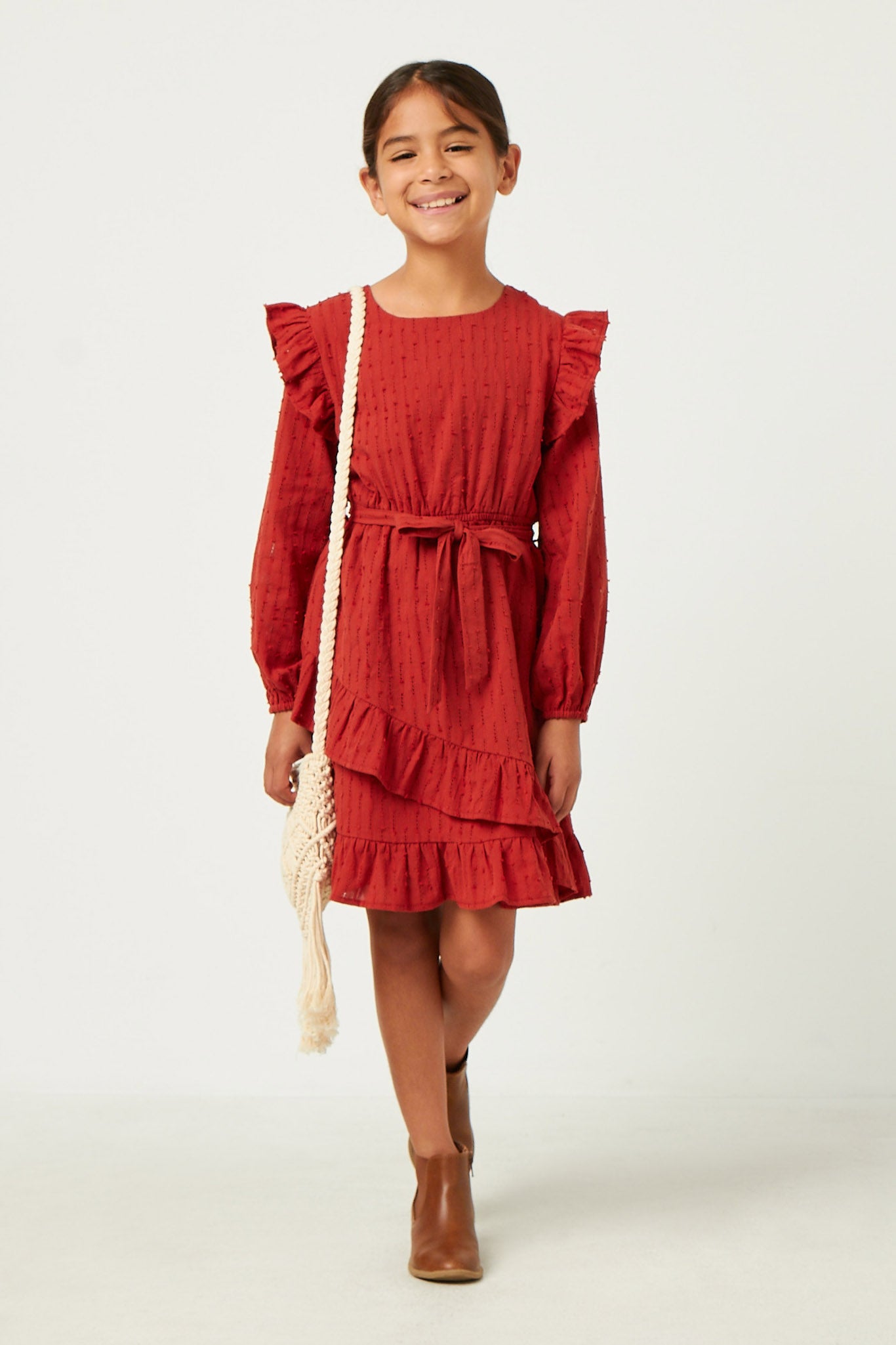 Elegant Ruffled Asymmetric Belted Dress for Women | Flowy Midi Skirt Dress with Waist Tie | Perfect for Date Night, Cocktail Parties & Summer Weddings