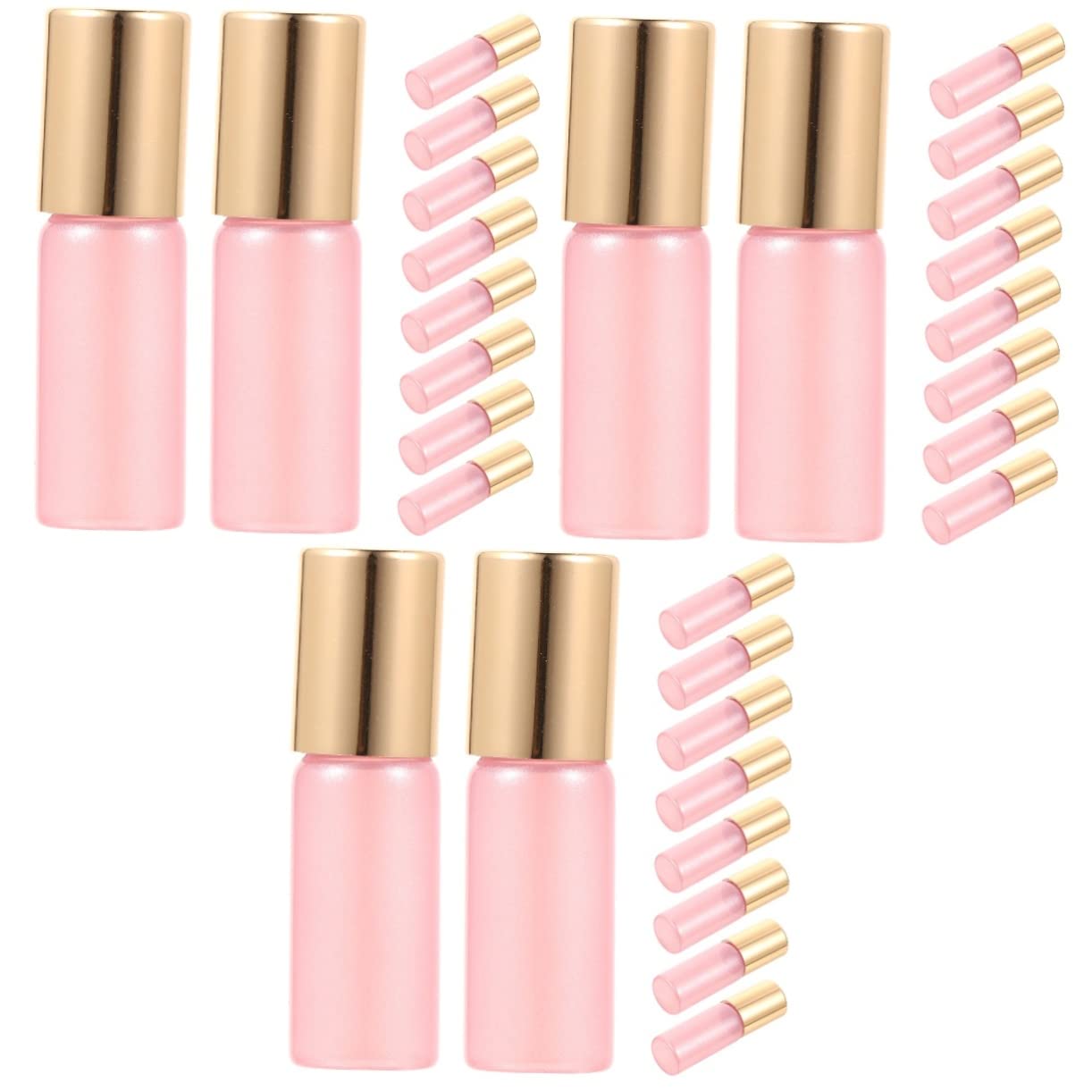 DOITOOL 30 Pack Empty Glass Roller Bottles for Essential Oils & Perfume - Refillable Roll-On Dispenser with Stainless Steel Roller Ball - Perfect for DIY Aromatherapy, Travel & Gift Giving