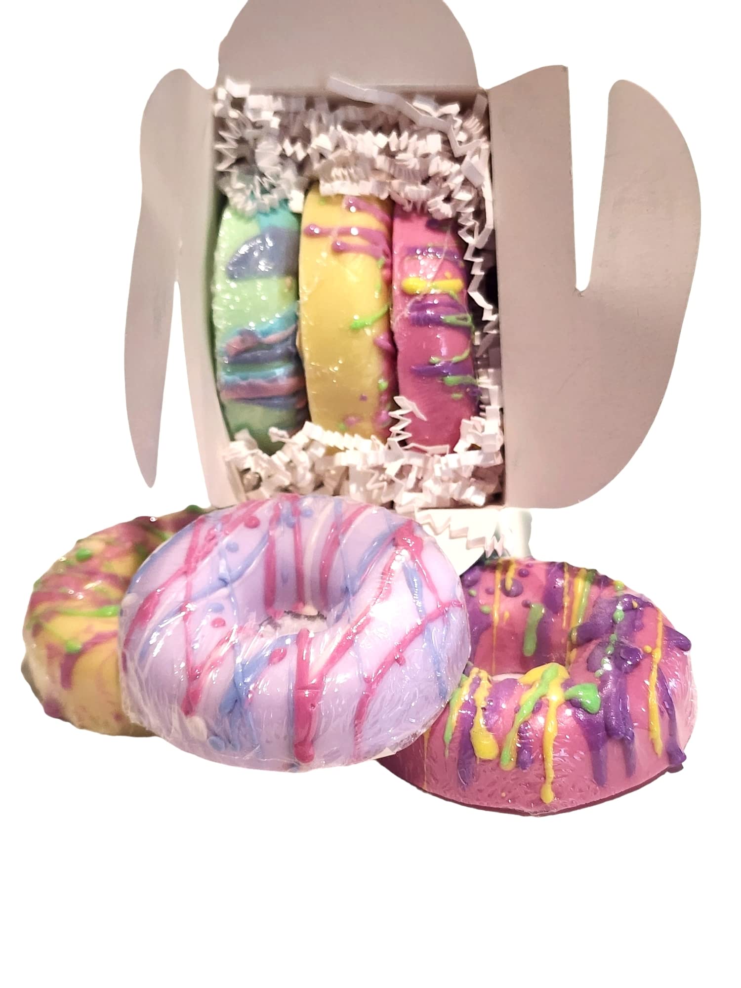 Handmade Donut Soap Set of 6 - Shea Butter Novelty Soaps for Bath & Shower - Perfect Gift for Birthdays, Parties & Spa Days