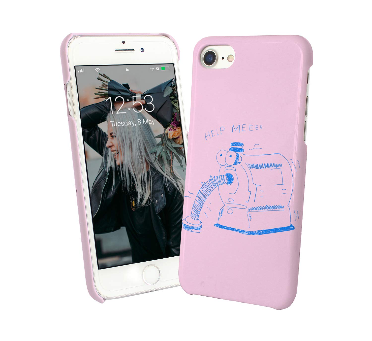 Funny Trash Life Vacuum Help_006193 Hard PC Phone Case - Protective Cover for Samsung Galaxy S7 - Perfect Christmas Gift for Humor Lovers (Ideal for Daily Use, Office, and Travel)