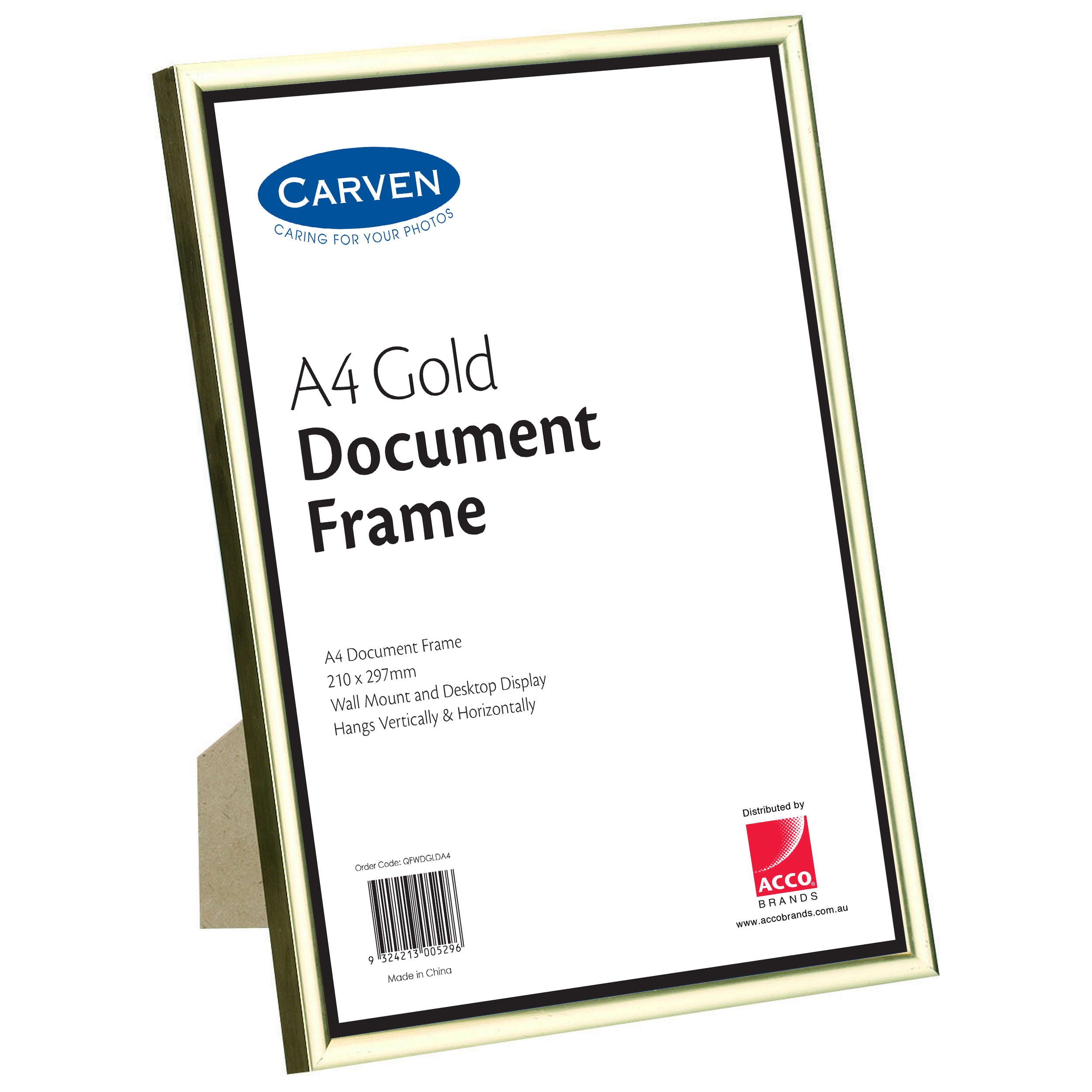 Elegant Gold A4 Document Frame - Premium Display Holder for Certificates, Diplomas, and Photos - Perfect for Office, Home Decor, and Gift Giving
