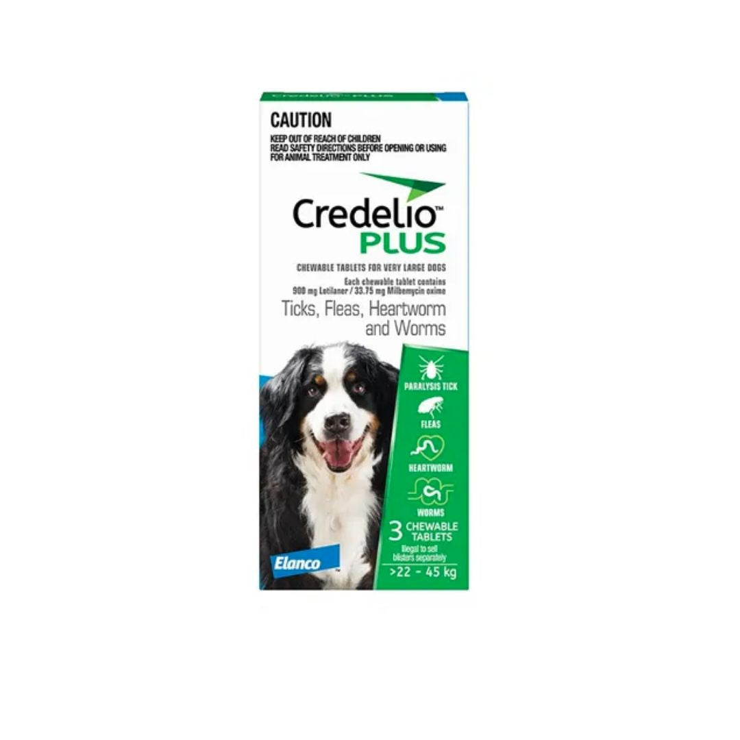 CREDELIO PLUS for Dogs 22-45KG (XLARGE) - Flea & Tick Treatment Chewable Tablets - Vet Recommended for Large Breed Dogs - Perfect for Outdoor Adventures & Home Protection