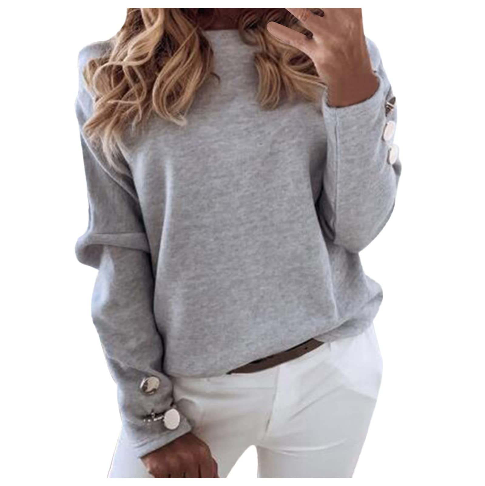 FMCHICO Women's Long Sleeve Off Shoulder Sweatshirt - Boat Neck Pullover Blouse Tops for Casual Wear, Date Night & Fall Fashion