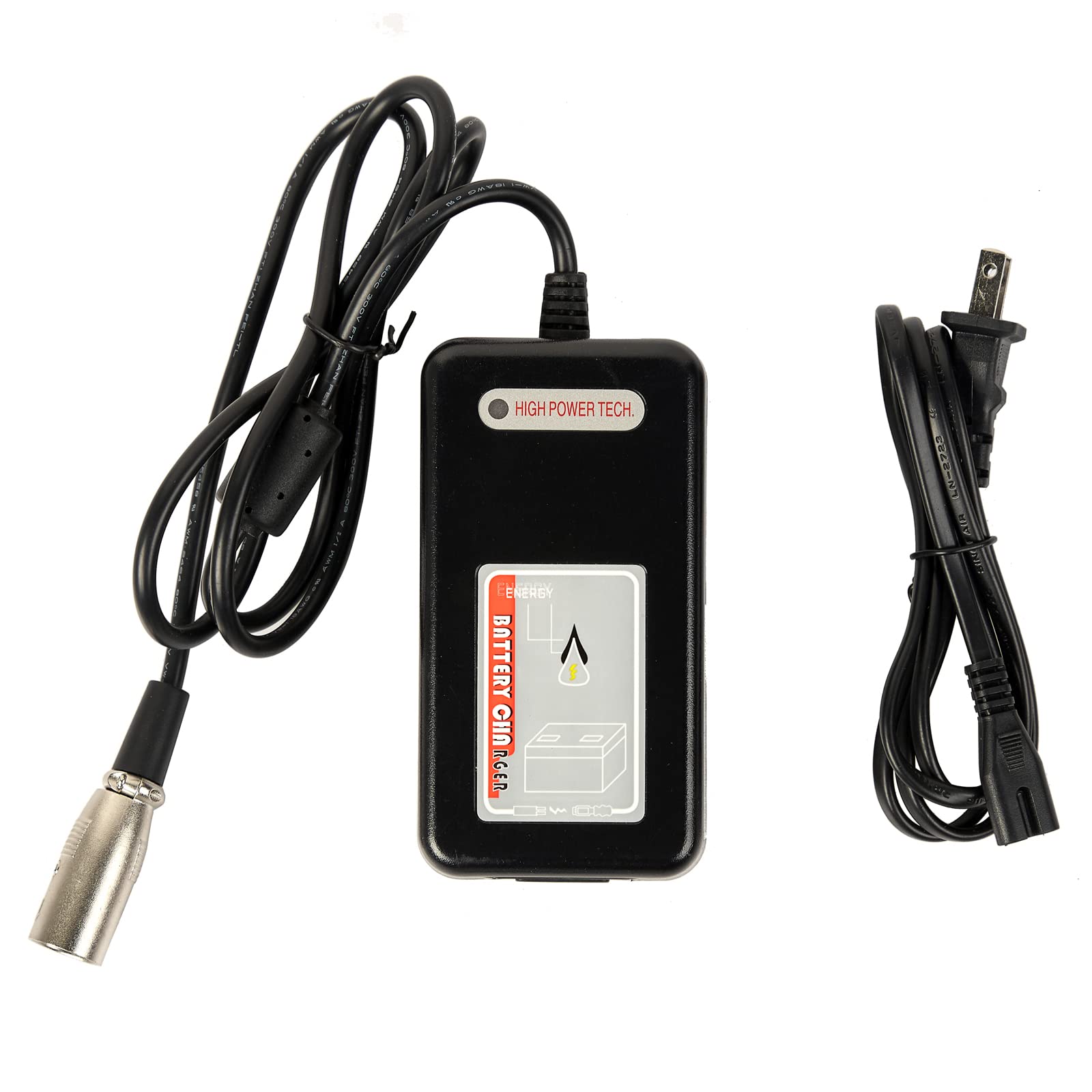 24V 2A Lithium Battery Charger for Power Wheelchair - Fast Charging Electric Wheelchair Charger with Safety Protection (HP0060W(l2)-M) - Perfect for Home & Travel Use