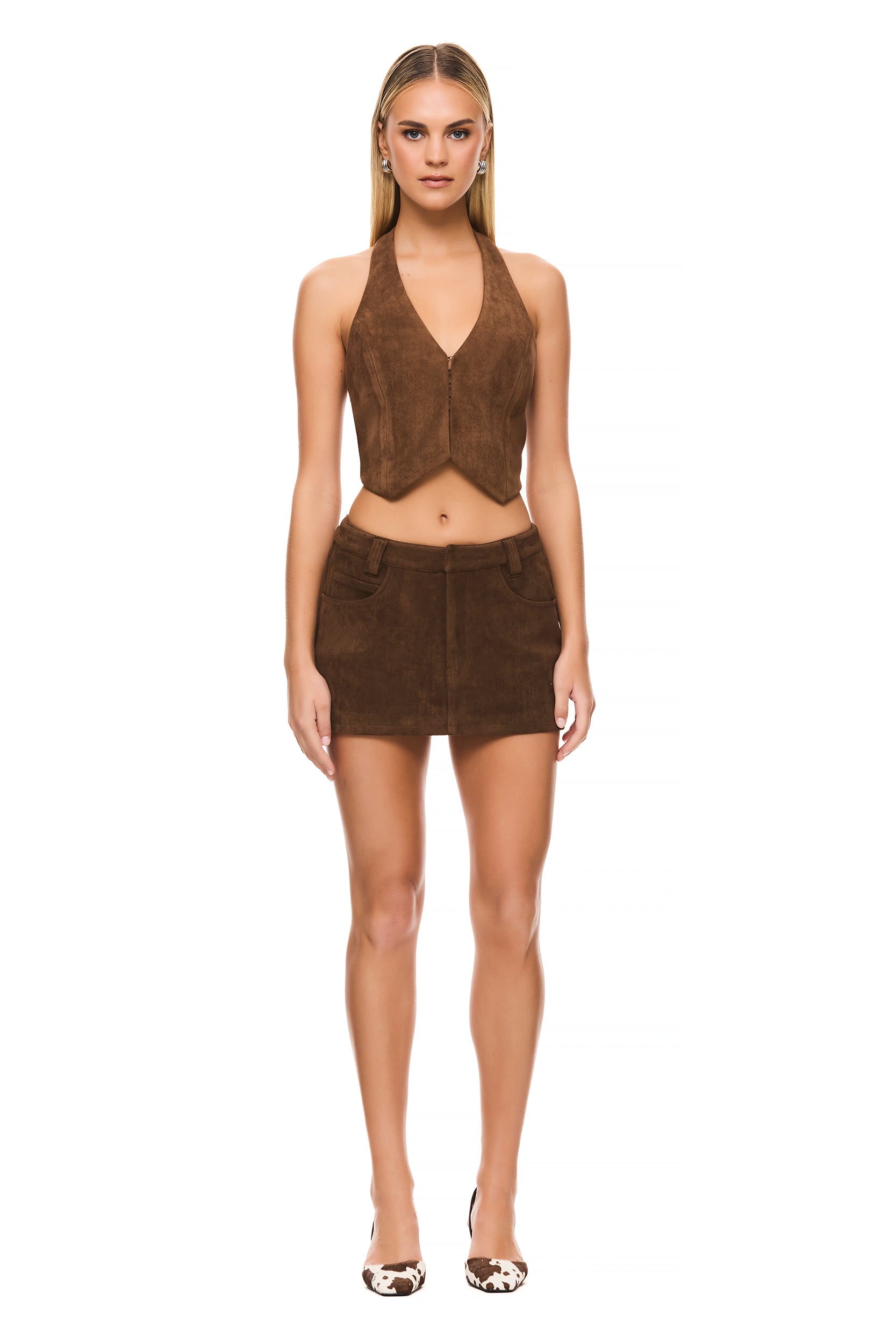 THE BROOKLYN BROWN SKIRT | Women's Fashion A-Line Midi Skirt | Perfect for Office, Date Night & Casual Outings