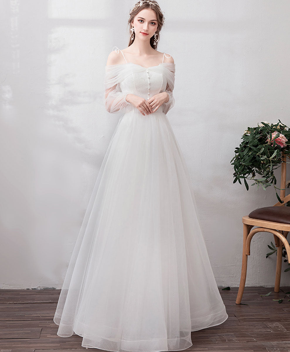 Elegant White Sweetheart Tulle Long Prom Dress - Formal Evening Gown for Homecoming, Wedding, Quinceañera & Special Occasions
