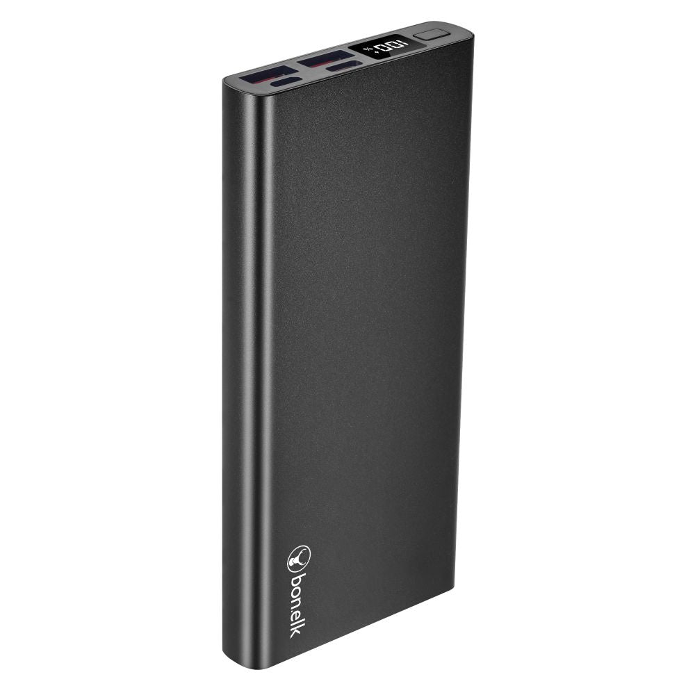 Bonelk Eco Series Slim 10,000mAh Power Bank with PD20W & QC18W Fast Charging - Portable USB C Battery Pack for iPhone 15/14/13, Samsung Galaxy, iPad - Perfect for Travel, Camping & Emergency Power Backup (Black)