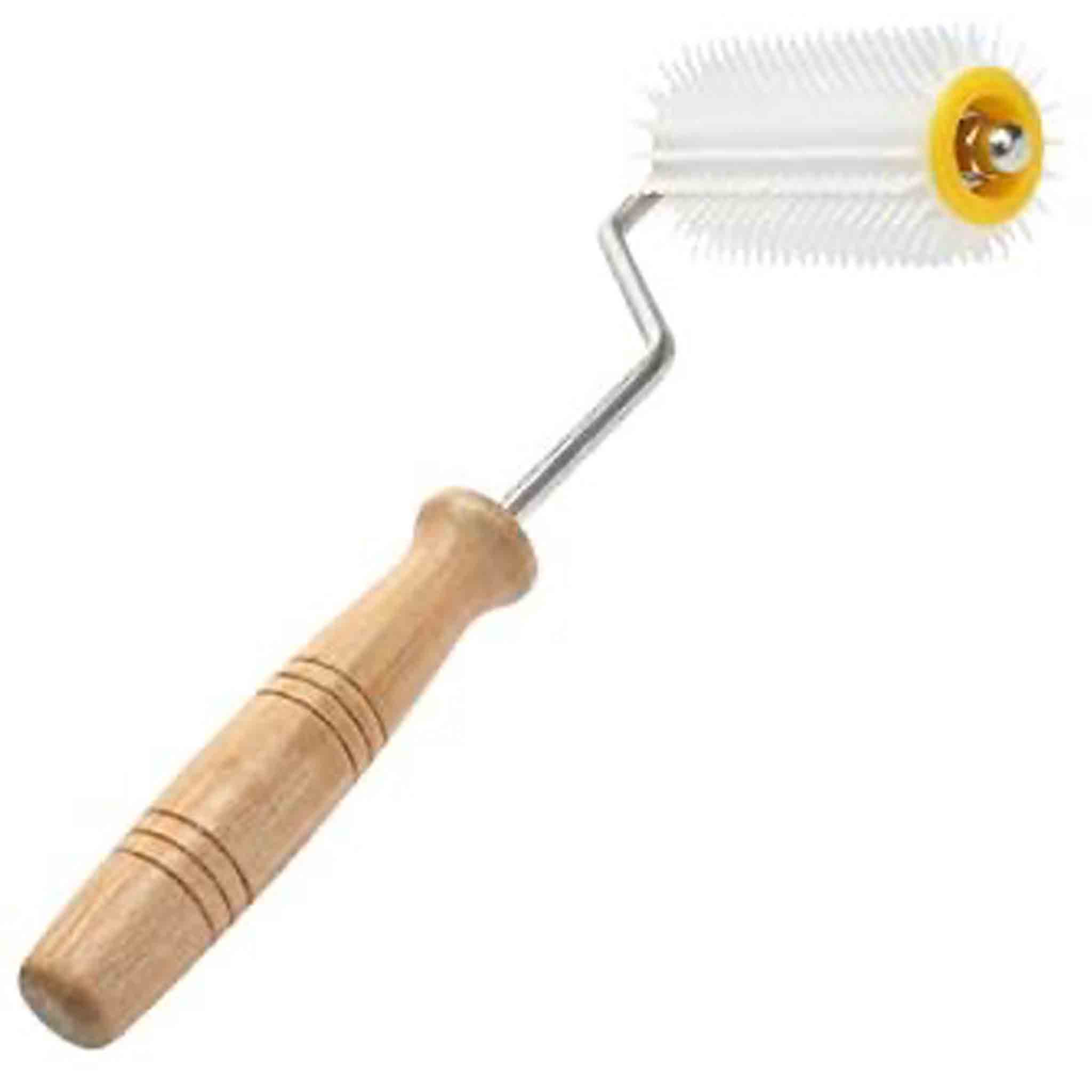 Beekeeping Honey Extractor - Stainless Steel Rotating Uncapping Scraper with Ergonomic Wooden Handle for Beekeepers | Perfect for Harvesting Honey from Honeycomb Frames