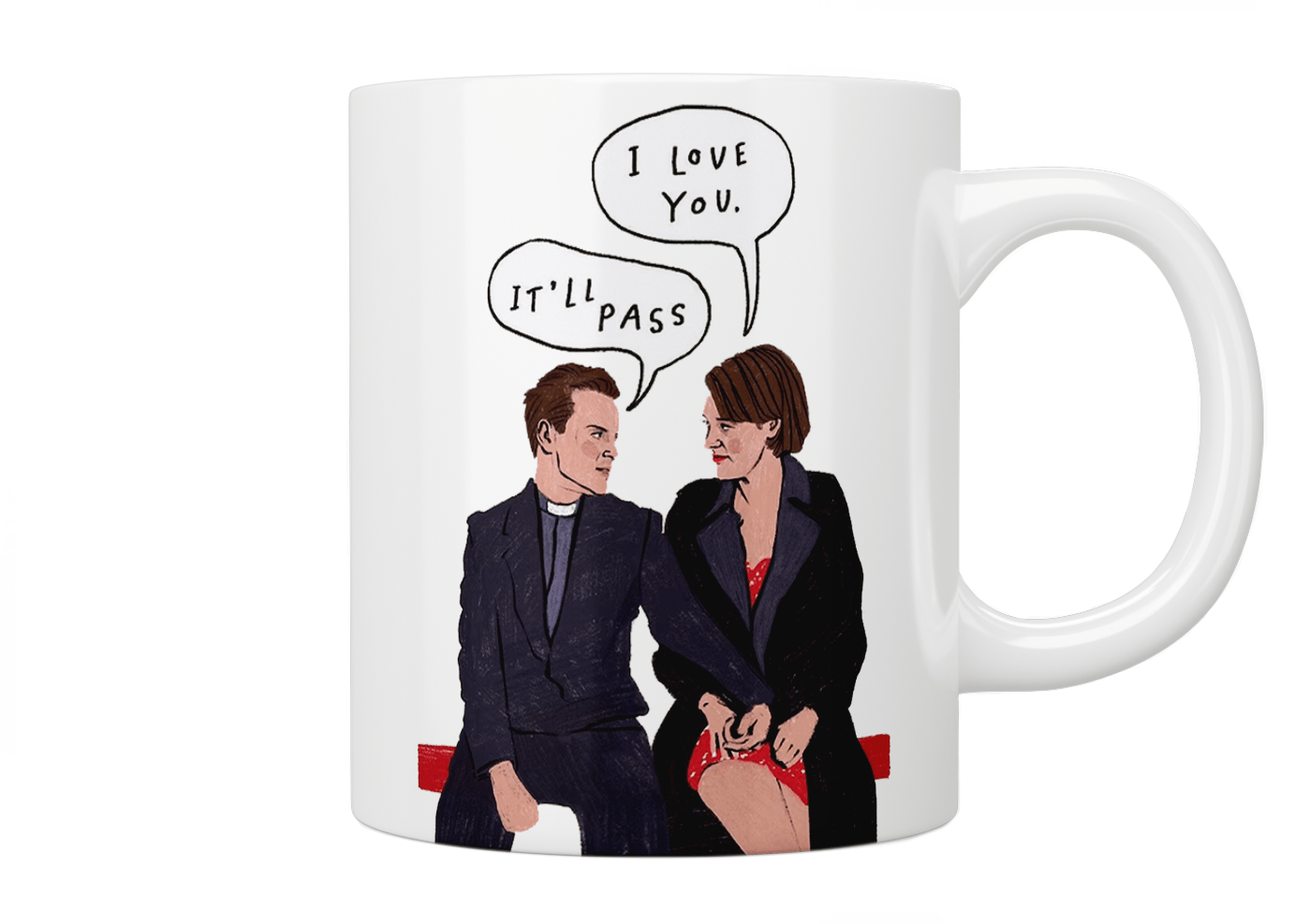 Fleabag Inspired 'It'll Pass' Coffee Mug - Funny TV Show Quote Ceramic Cup for Tea, Coffee & Hot Drinks - Perfect Gift for Fans, Office & Home Use