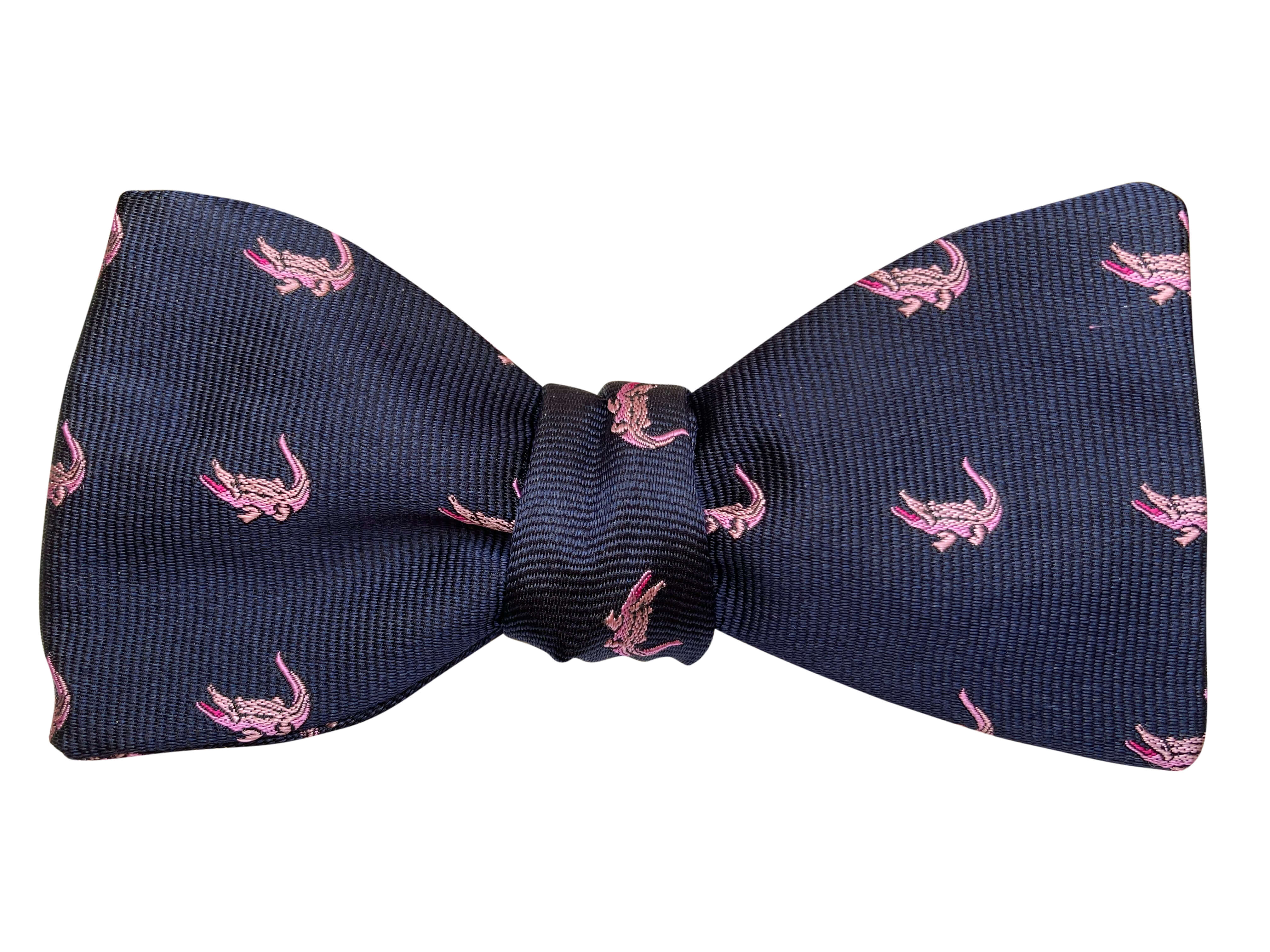 Elegant Crocodile Jacquard Silk Bow Tie for Men - Premium Formal Necktie for Weddings, Parties & Business Events