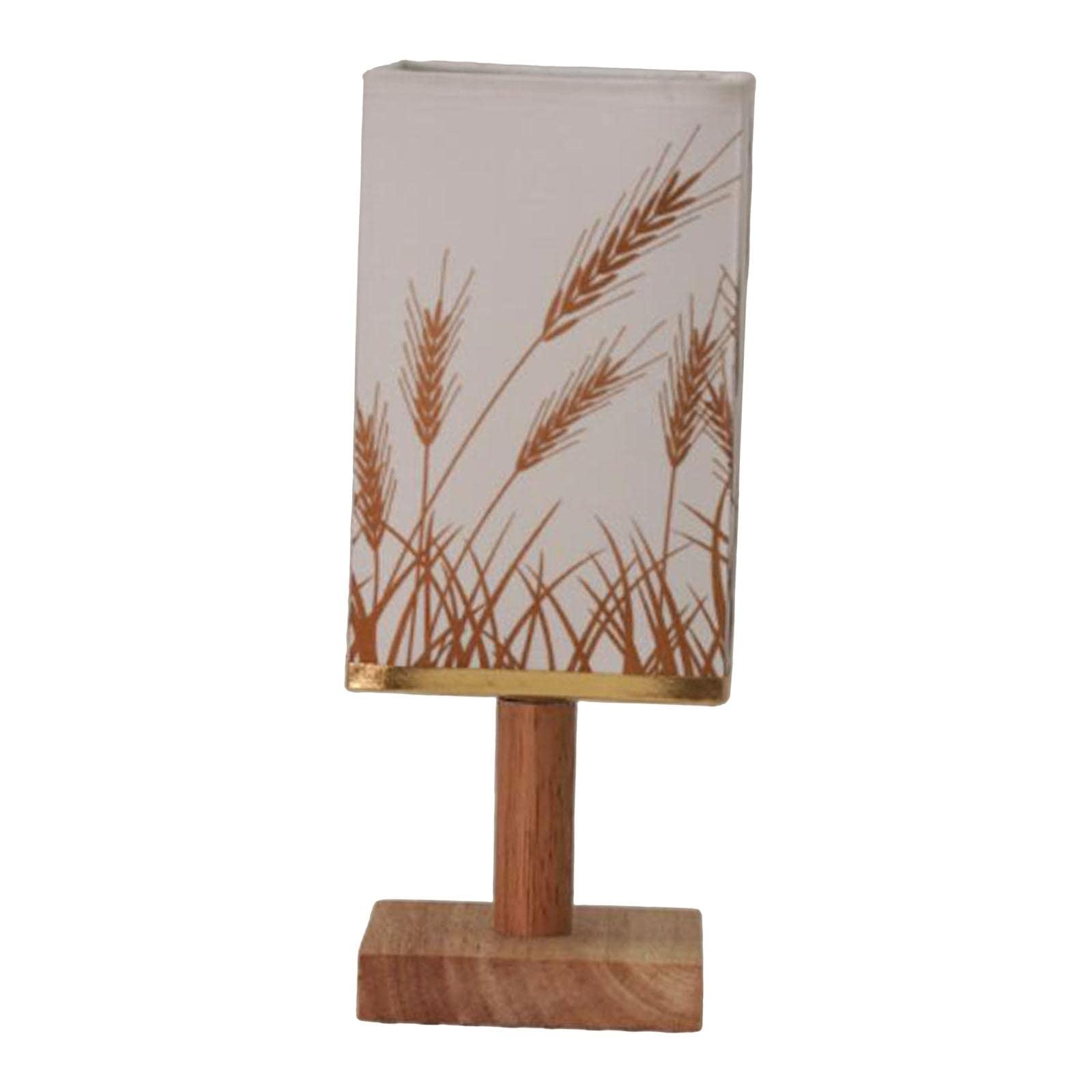 Baoblaze LED Fabric Bedside Table Lamp - Square Minimalist Solid Wood Nightstand Lamp with Flaxen Shade for Bedroom, Living Room & Office - Warm White Light for Reading & Relaxation
