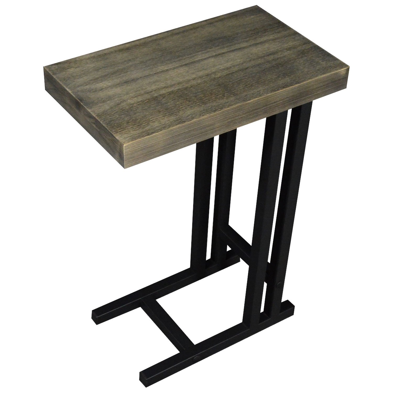 Alex C Table - Solid Wood Top with Black Welded Steel - Modern End Table, Nightstand, Laptop Stand for Living Room, Bedroom & Office - Stylish Multi-Purpose Furniture for Home Decor