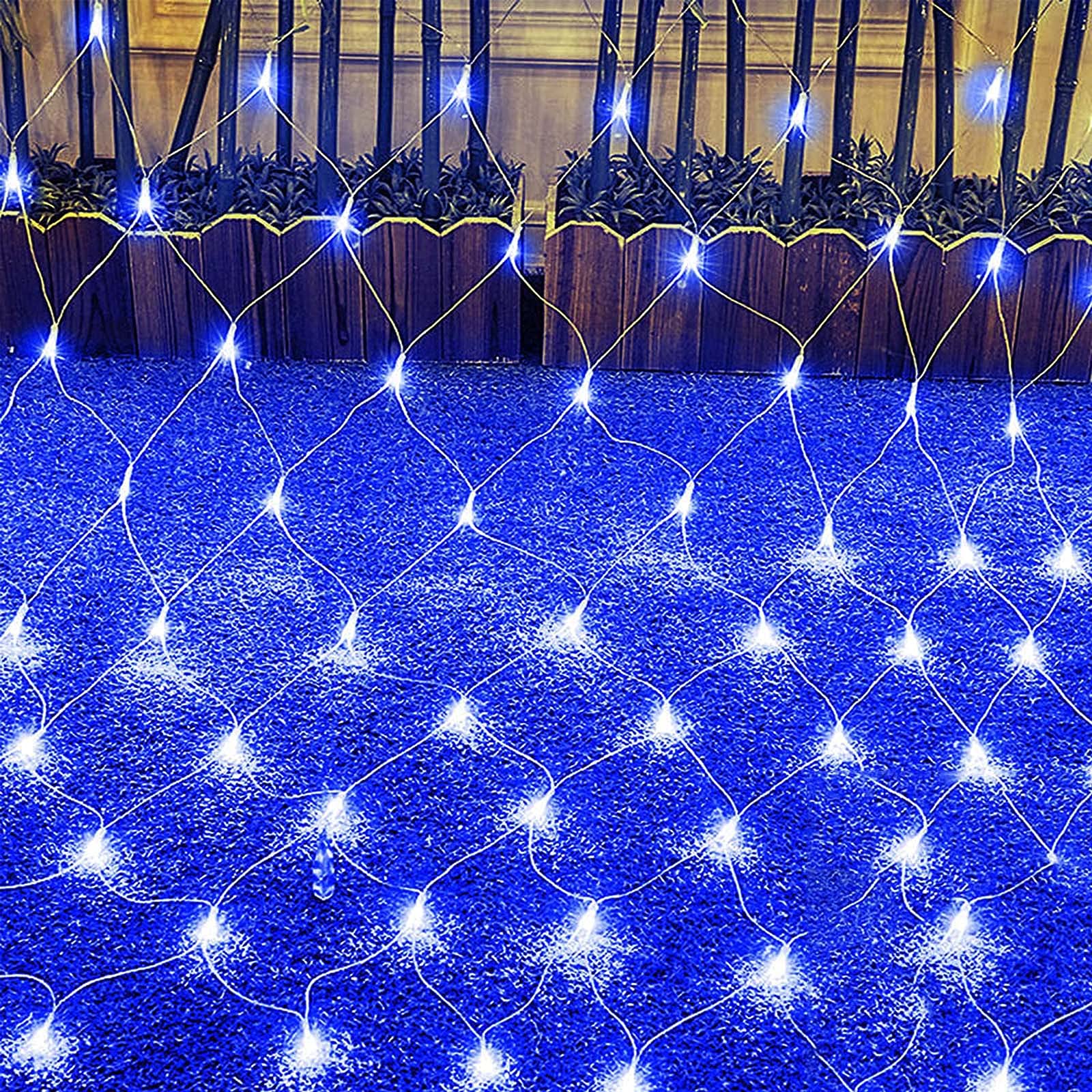 QDY Outdoor Net Lights - 880 LED 6M X 4M Garden Mesh Fairy Lights for Wedding, Curtain, Bedroom & Holiday Decorations (Blue) | Perfect for Patio, Backyard & Christmas Tree Decoration