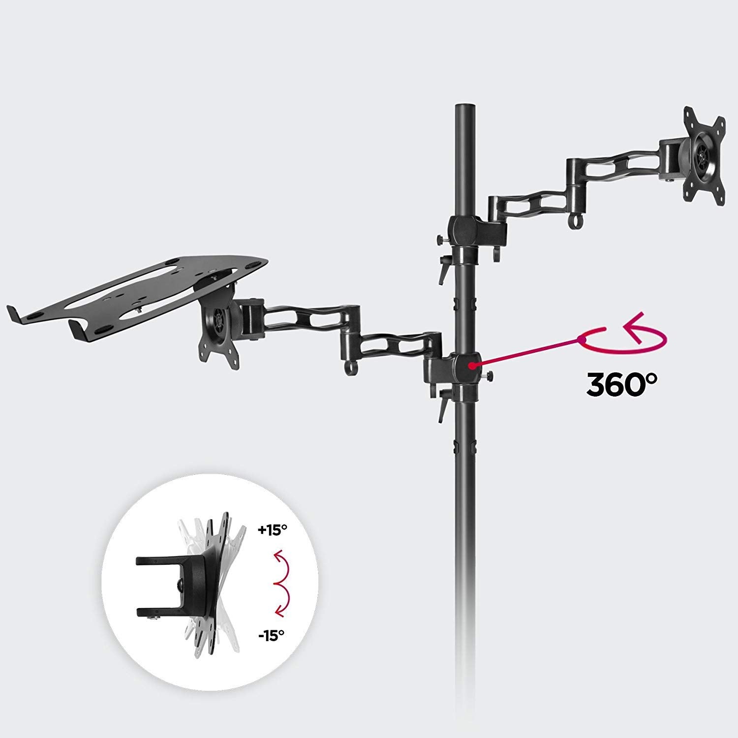 Duronic DM35L1X1 Dual Monitor Arm Stand - Adjustable Laptop & PC Screen Mount for 13-27