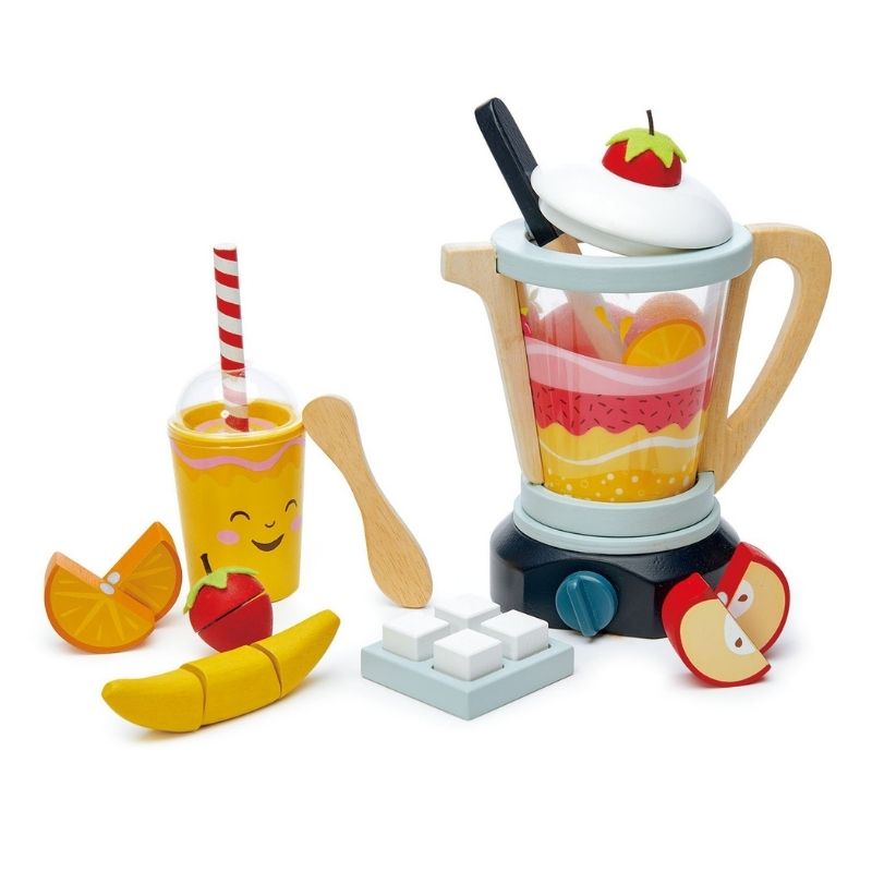 TenderLeaf Fruity Blender - Kids Pretend Play Toy Kitchen Set for Toddlers - Perfect for Imaginative Play & Learning Cooking Skills
