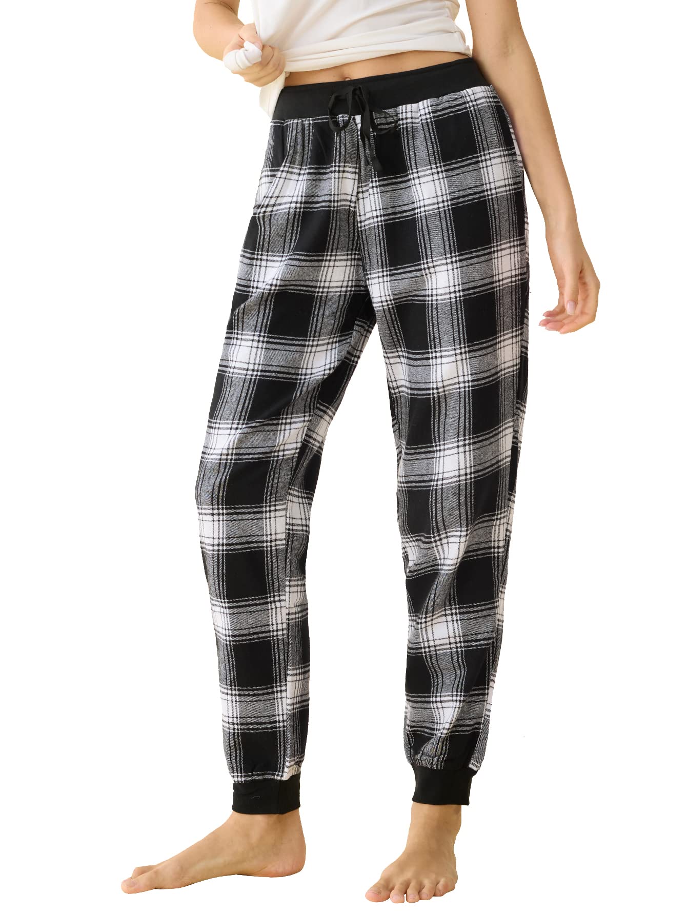 Women's Soft Cotton Flannel Plaid Pajama Pants - Cozy Lounge & Sleepwear for Winter Nights at Home