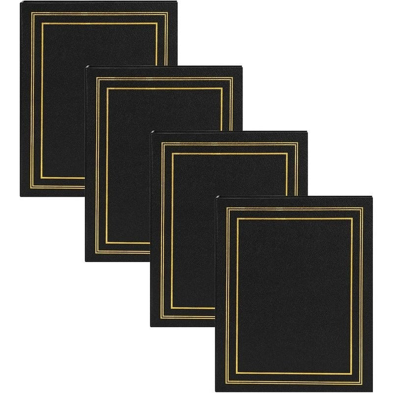 4-Pack Black Traditional Photo Albums - Holds 440 4x6 Pictures | Perfect for Family Memories, Wedding Photos & Travel Scrapbooking
