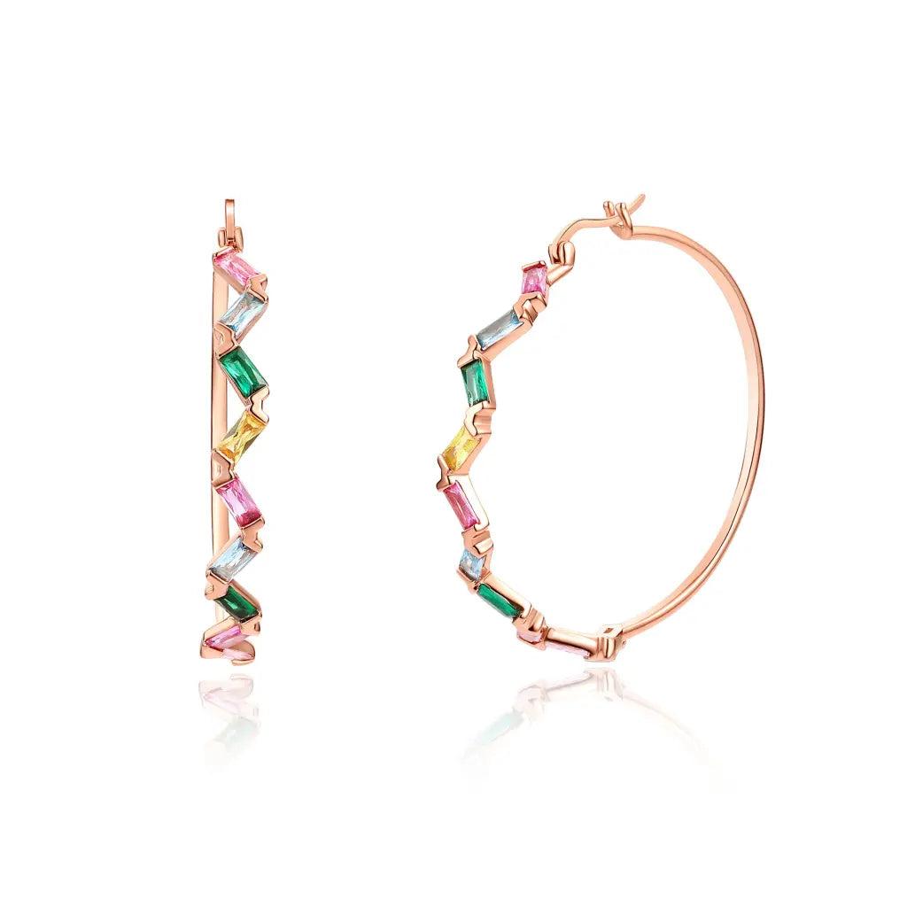 Colorful Rainbow Sprinkle Hoops Earrings - Fun & Playful Dangle Earrings for Women, Girls - Perfect for Parties, Festivals, Costumes & Everyday Wear