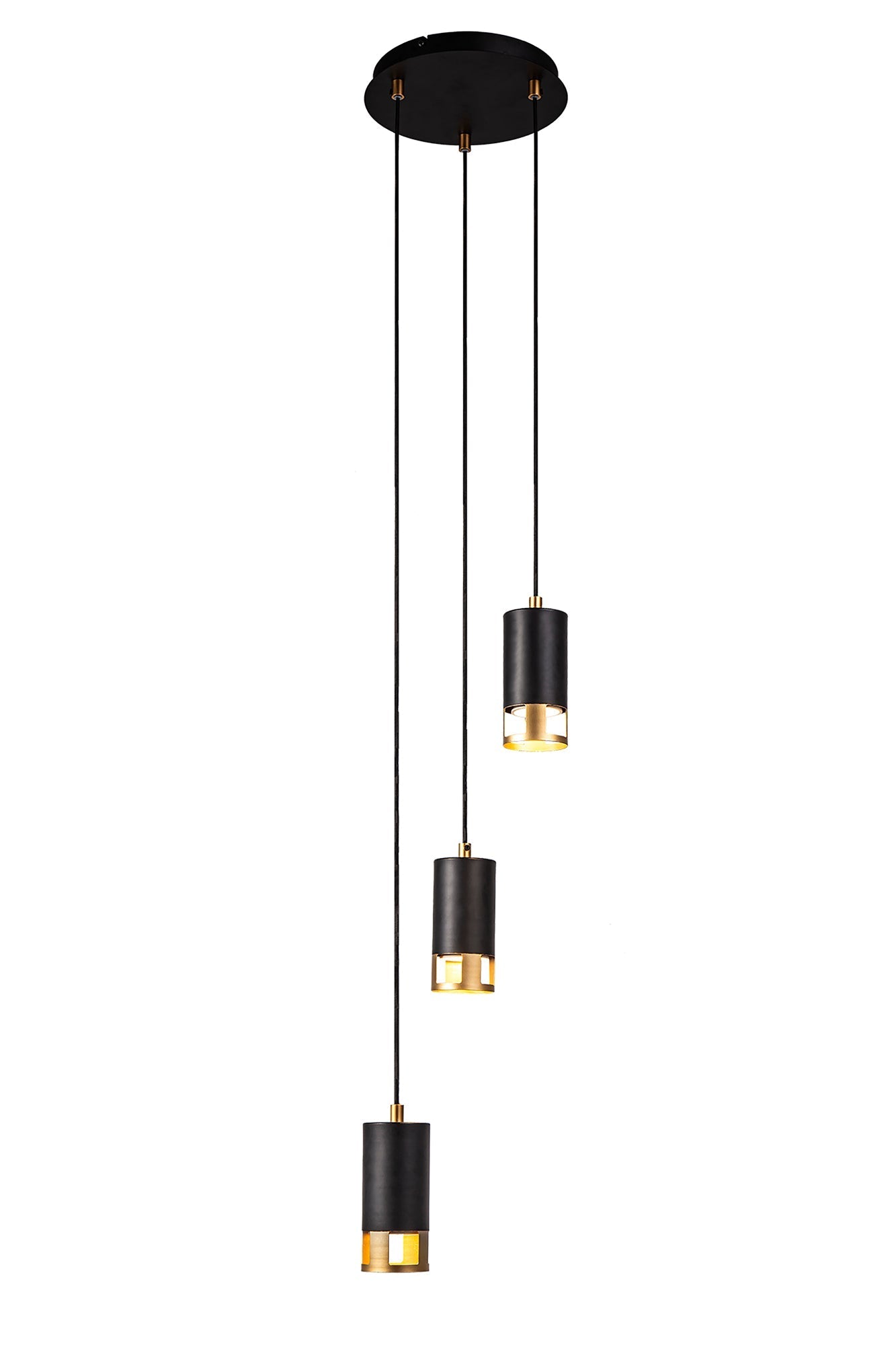 Almera 3L/5L Round Cluster Ceiling Light Fixture with GU10 Socket in Black & Gold Finish - Perfect for Living Room, Bedroom, and Dining Room Lighting