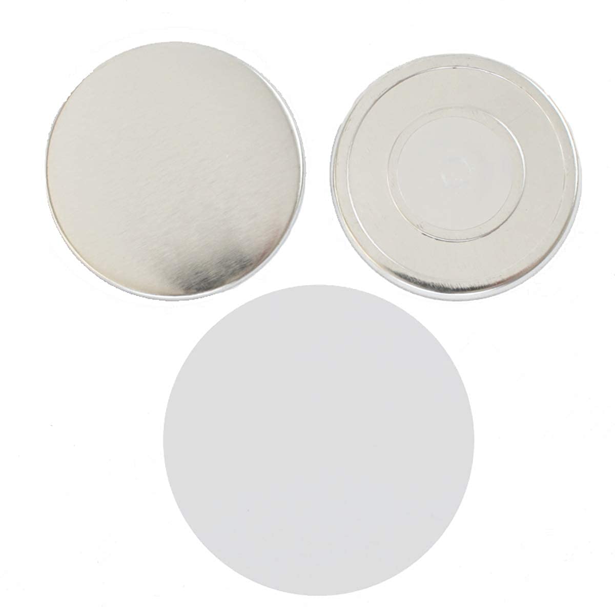58mm (2-1/4 Inch) Button Maker Machine Parts & Supplies - 100 Sets for DIY Badges, Pins & Custom Buttons - Perfect for Crafts, Events, Promotions & School Projects