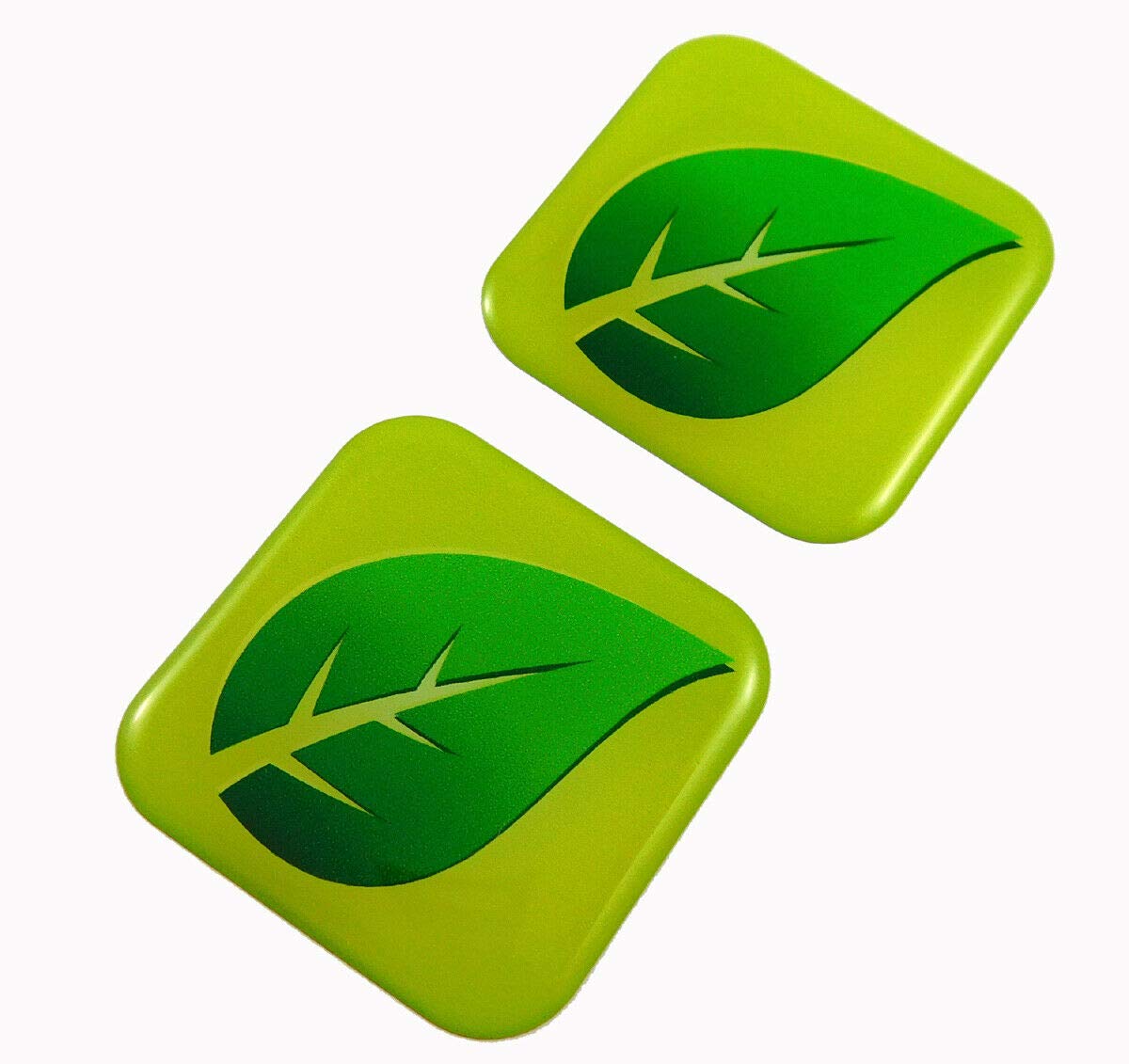 Eco-Friendly Green Leaf Car Stickers - 2pc for EV & Bike Decor