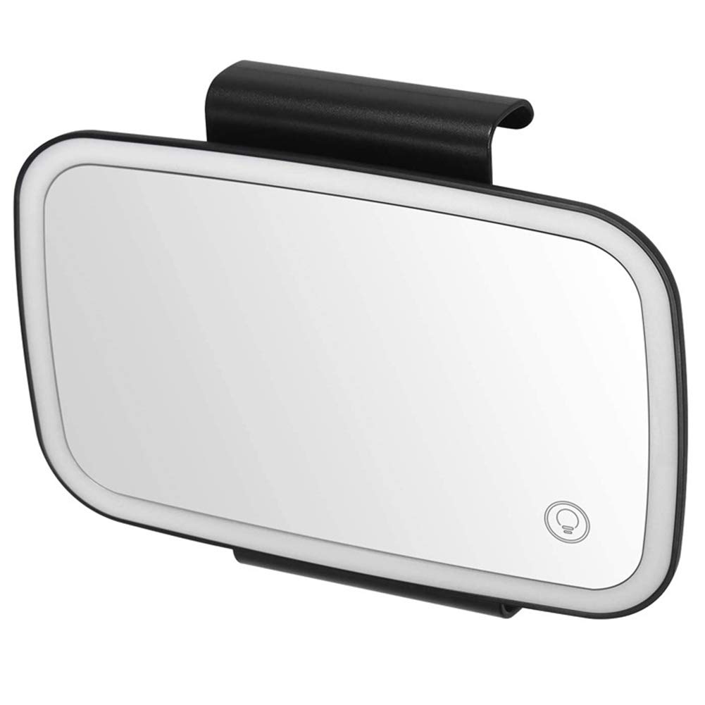 Car Sun Visor Makeup Mirror with LED Lights - USB Rechargeable Vanity Mirror, Touch Screen Control, Universal Clip On Visor for Women Travel, SUV & Daily Commute