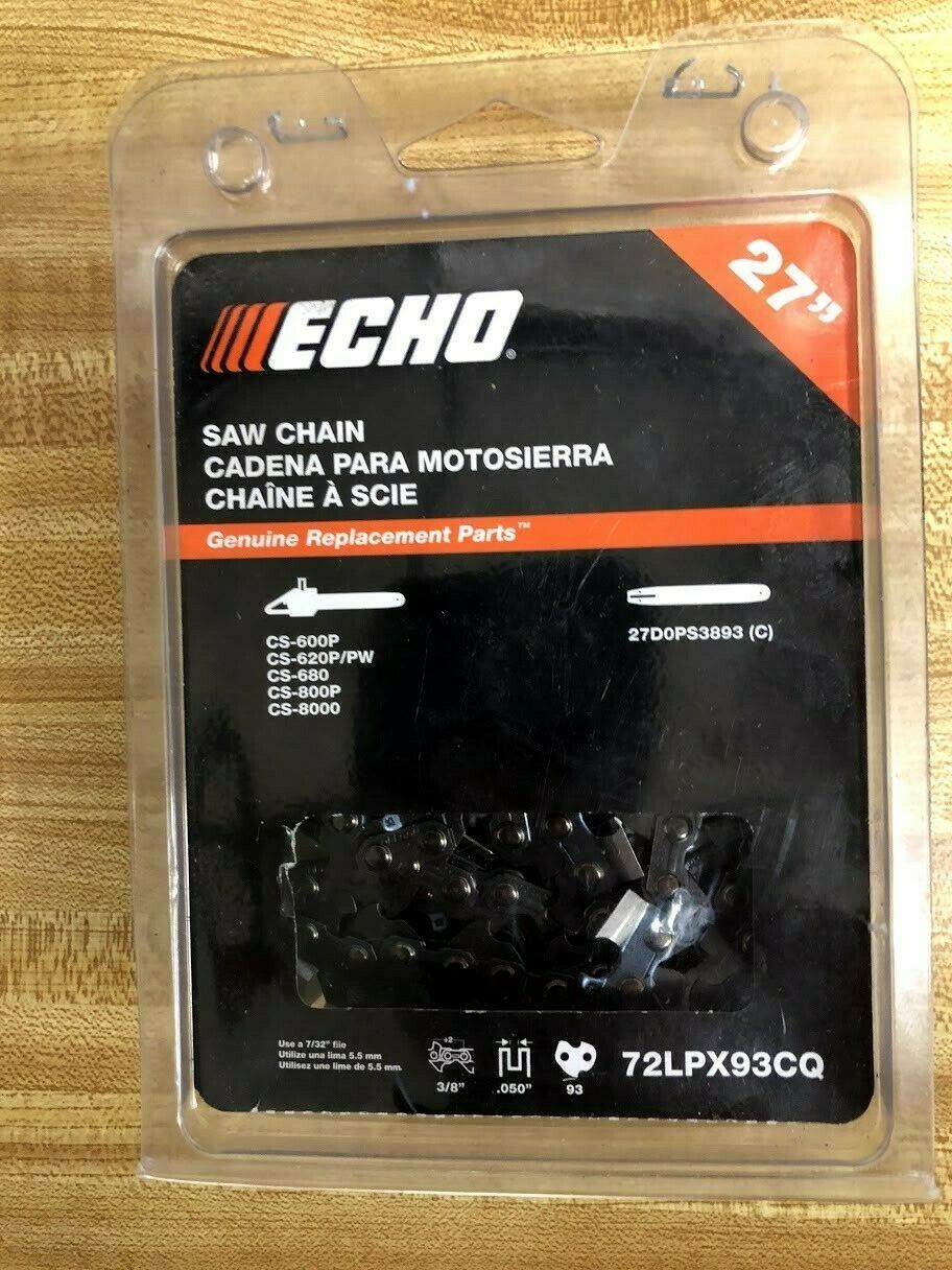 72LPX93CQ ECHO 27-Inch Chainsaw Chain Replacement for CS-600P, CS-680P, CS-800P - Professional-Grade Cutting Performance for Forestry, Landscaping & Firewood Preparation
